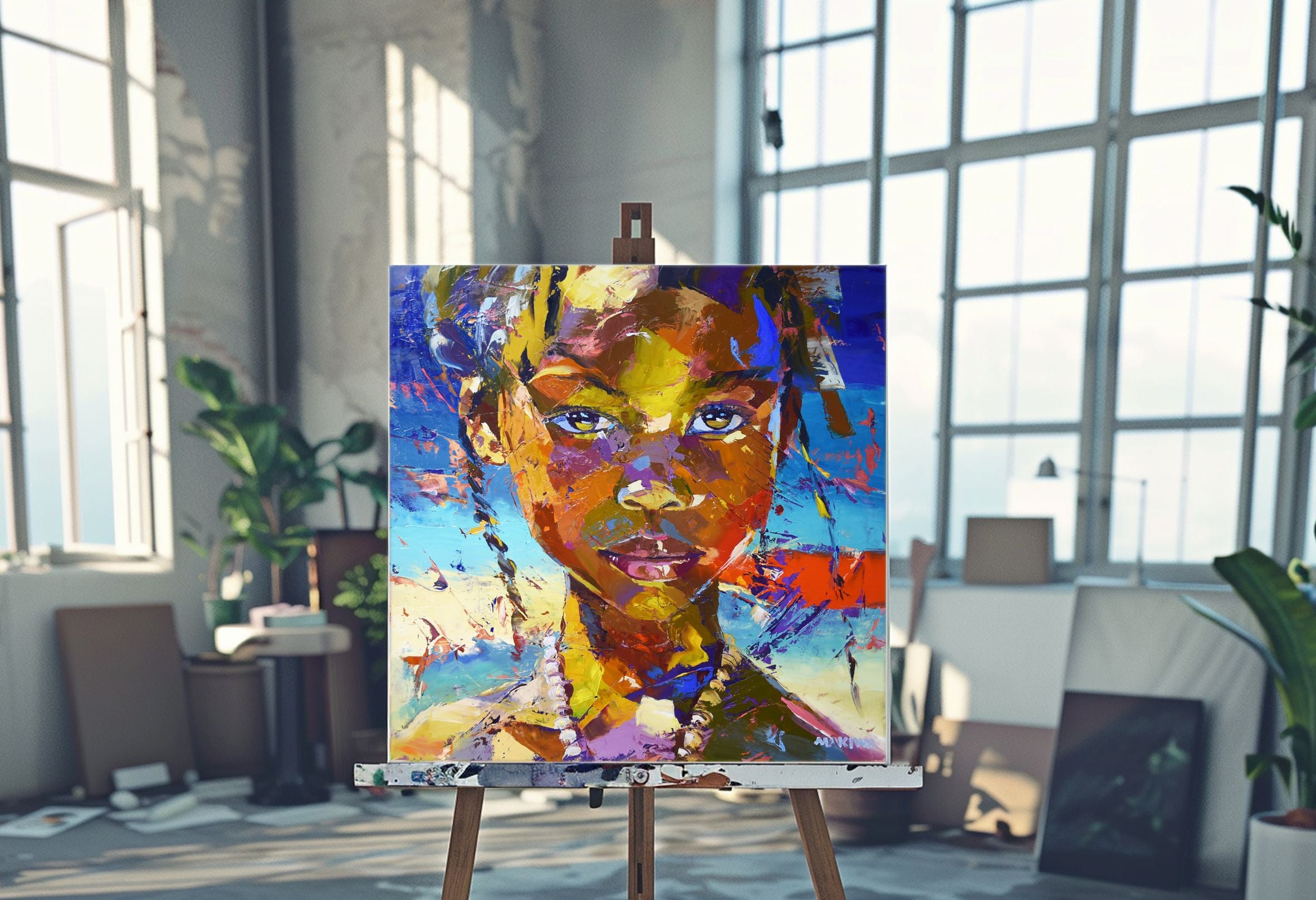 She Carries the Day 80x80cm Oil On Canvas