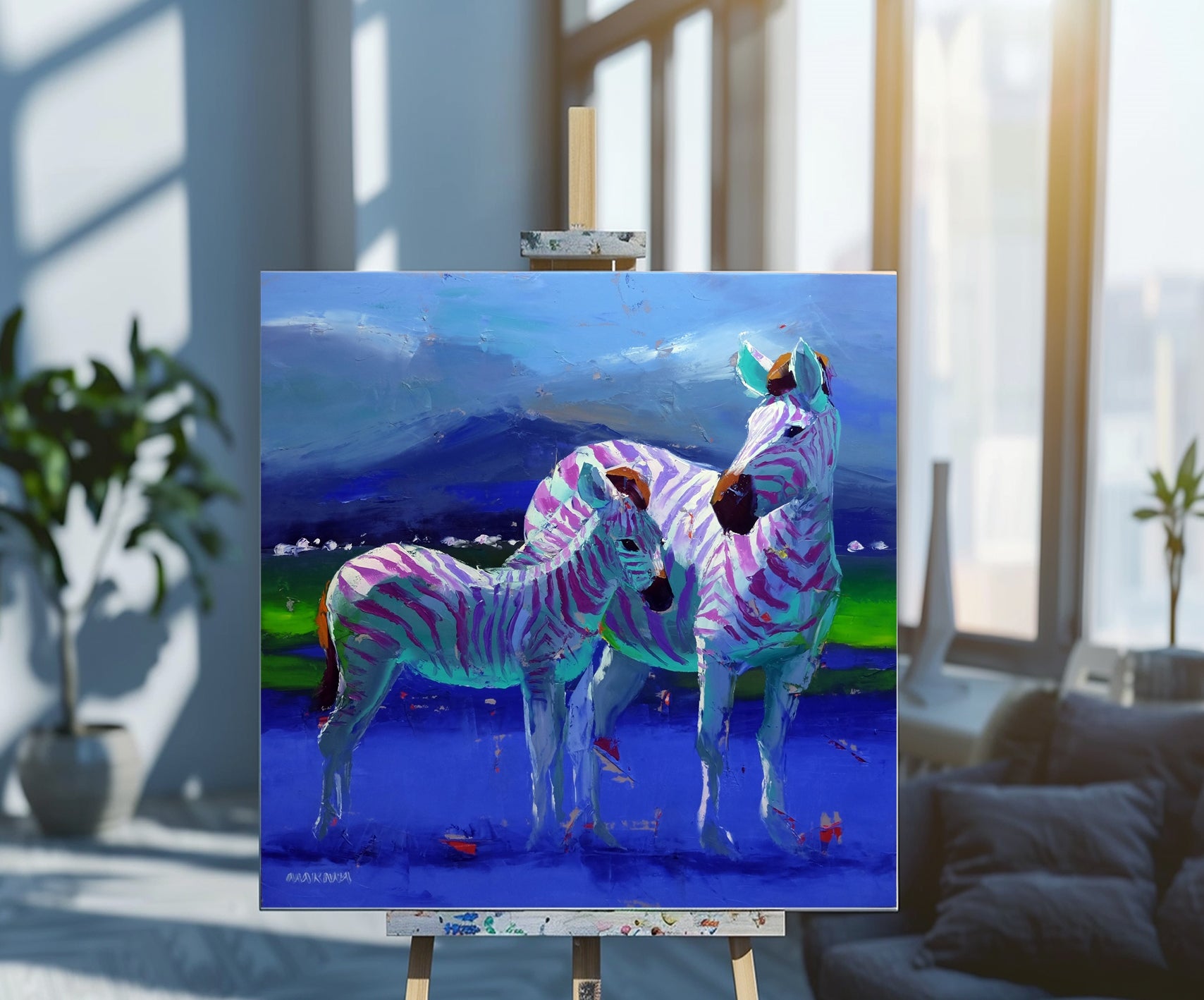 End of another Day 100x100cm Oil on Canvas