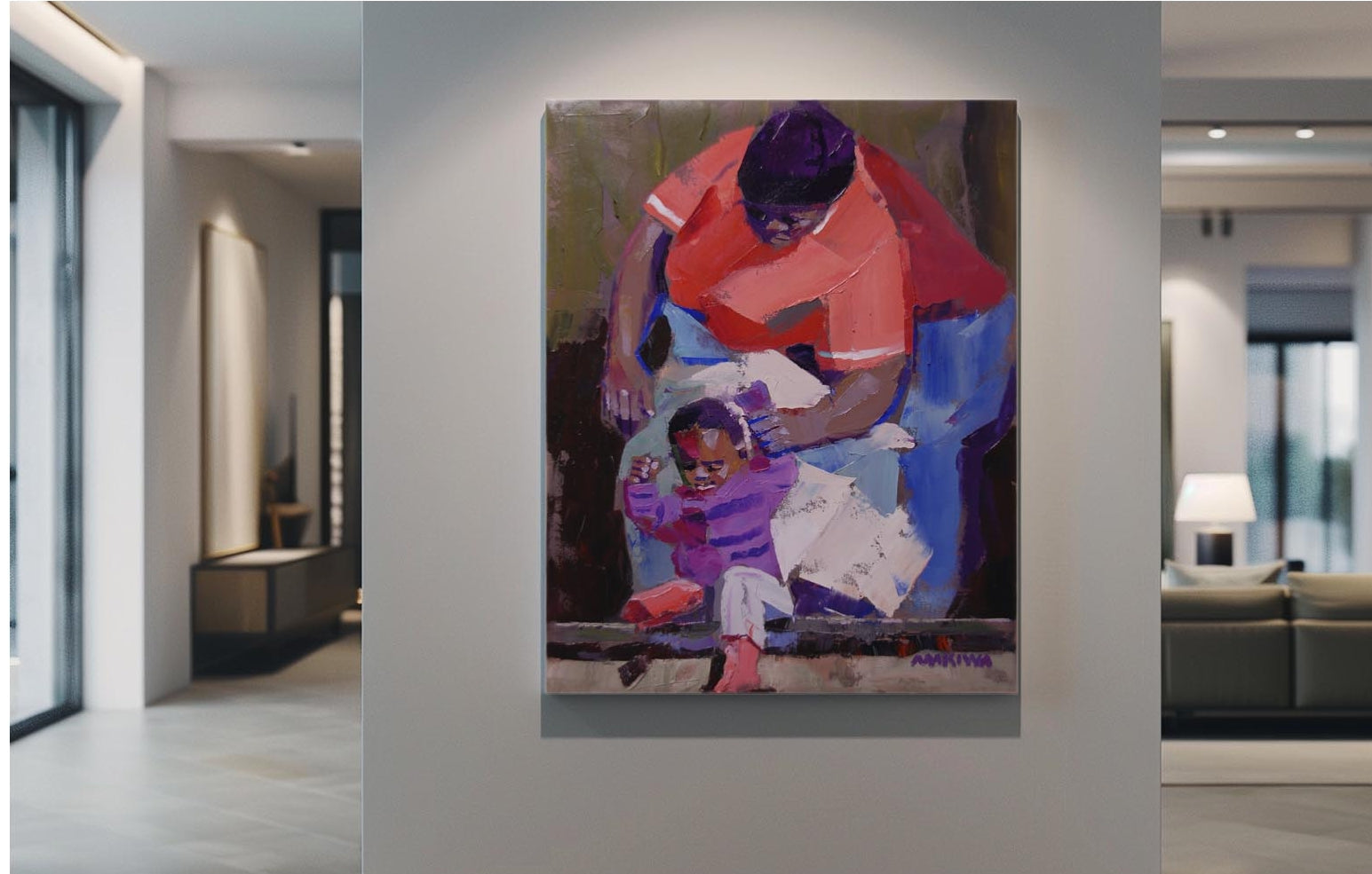 Mother and Child 71x56cm Oil on Canvas