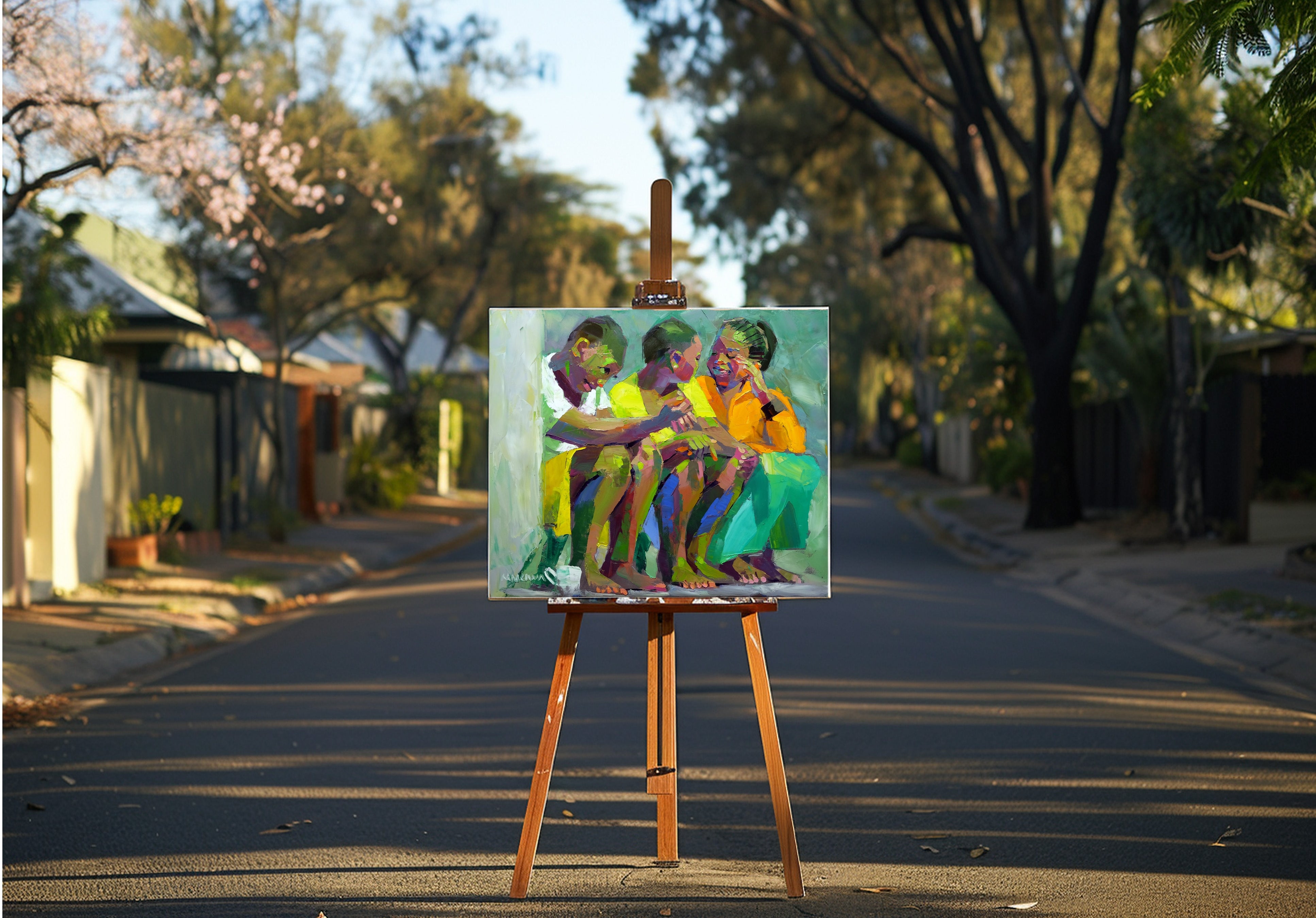 Girl Talk 68x80cm Oil on Canvas