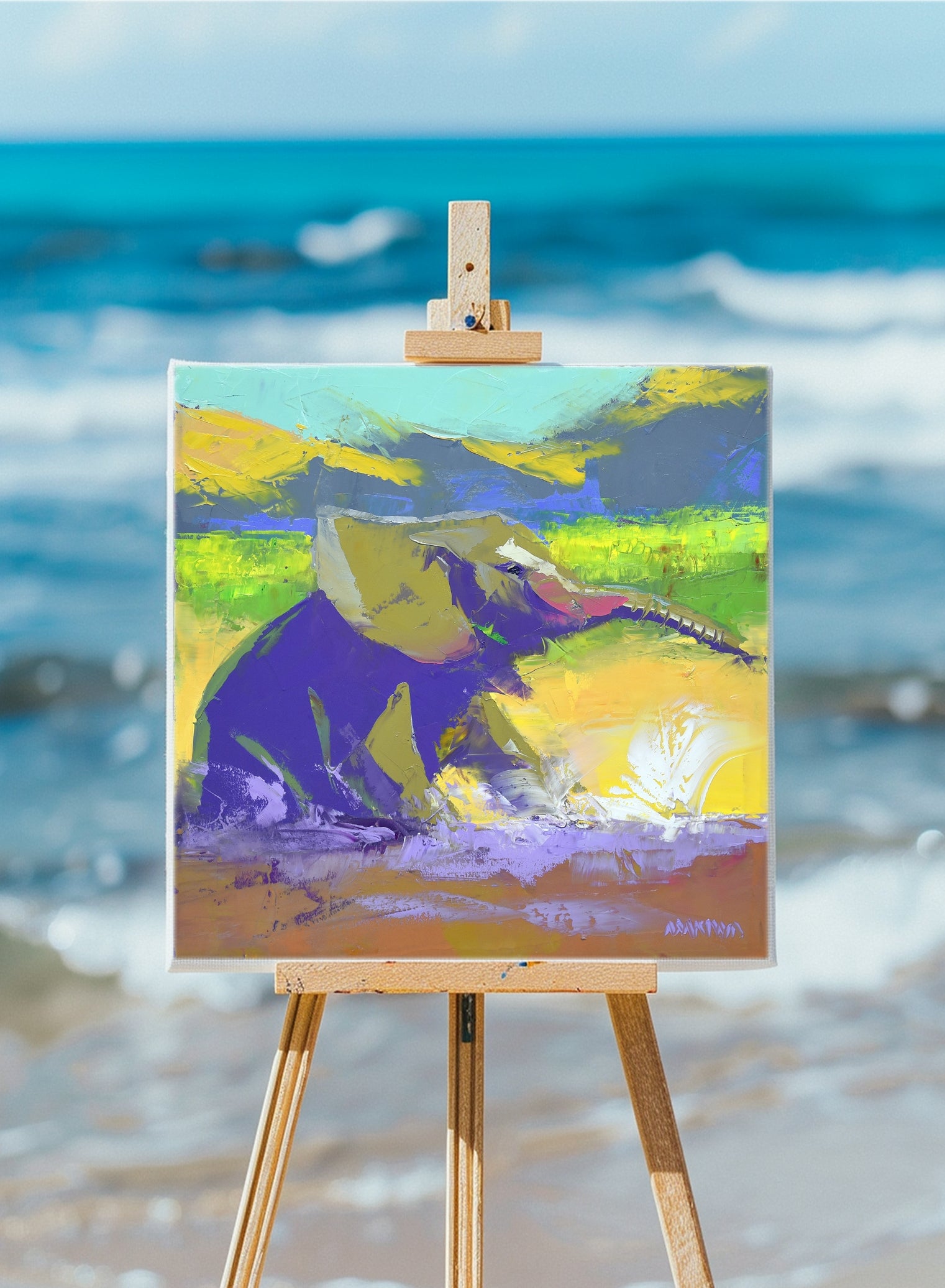 Splashing About 40x40cm Oil on Canvas
