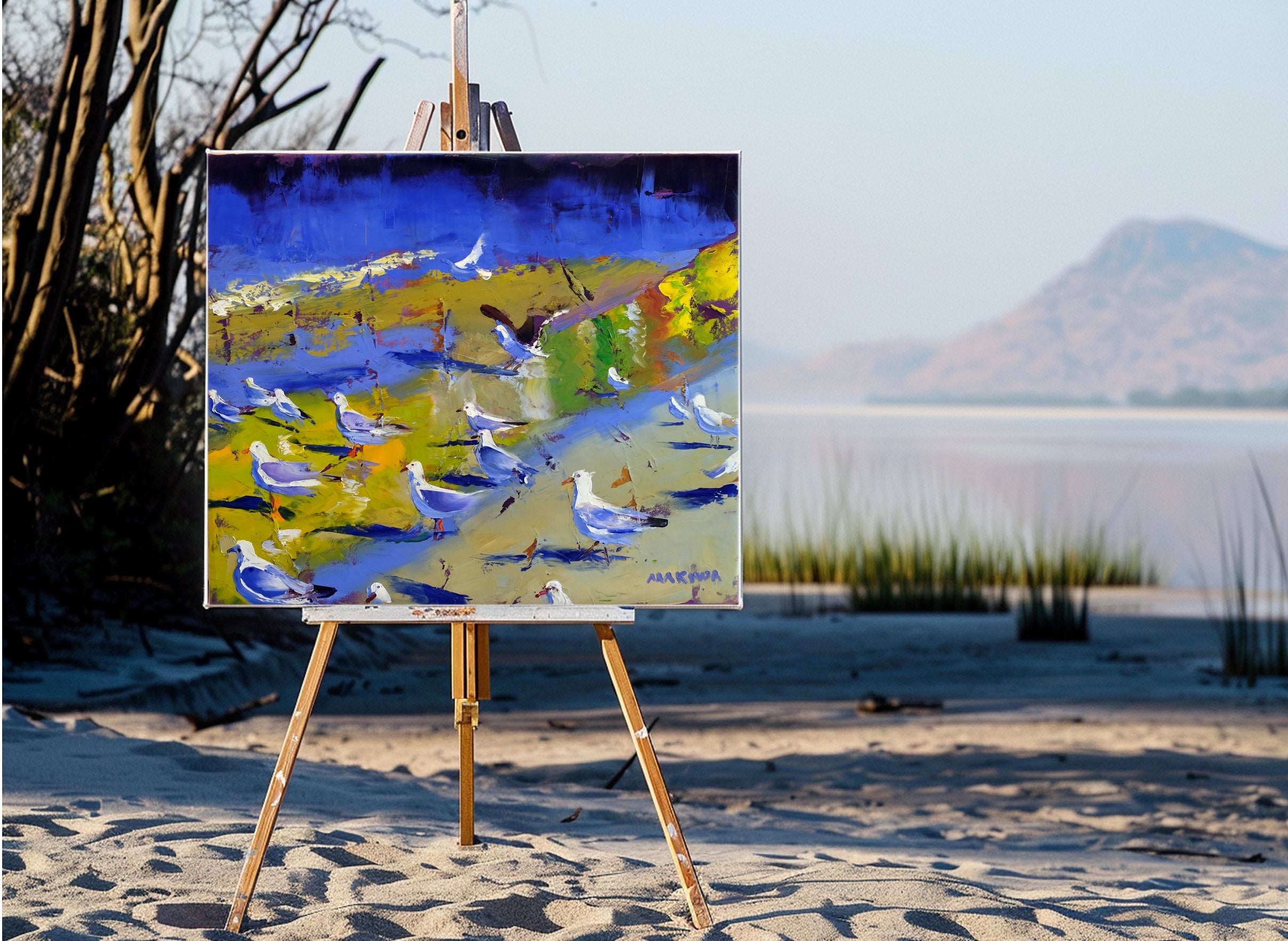 Seagulls 68x80cm Oil on Canvas