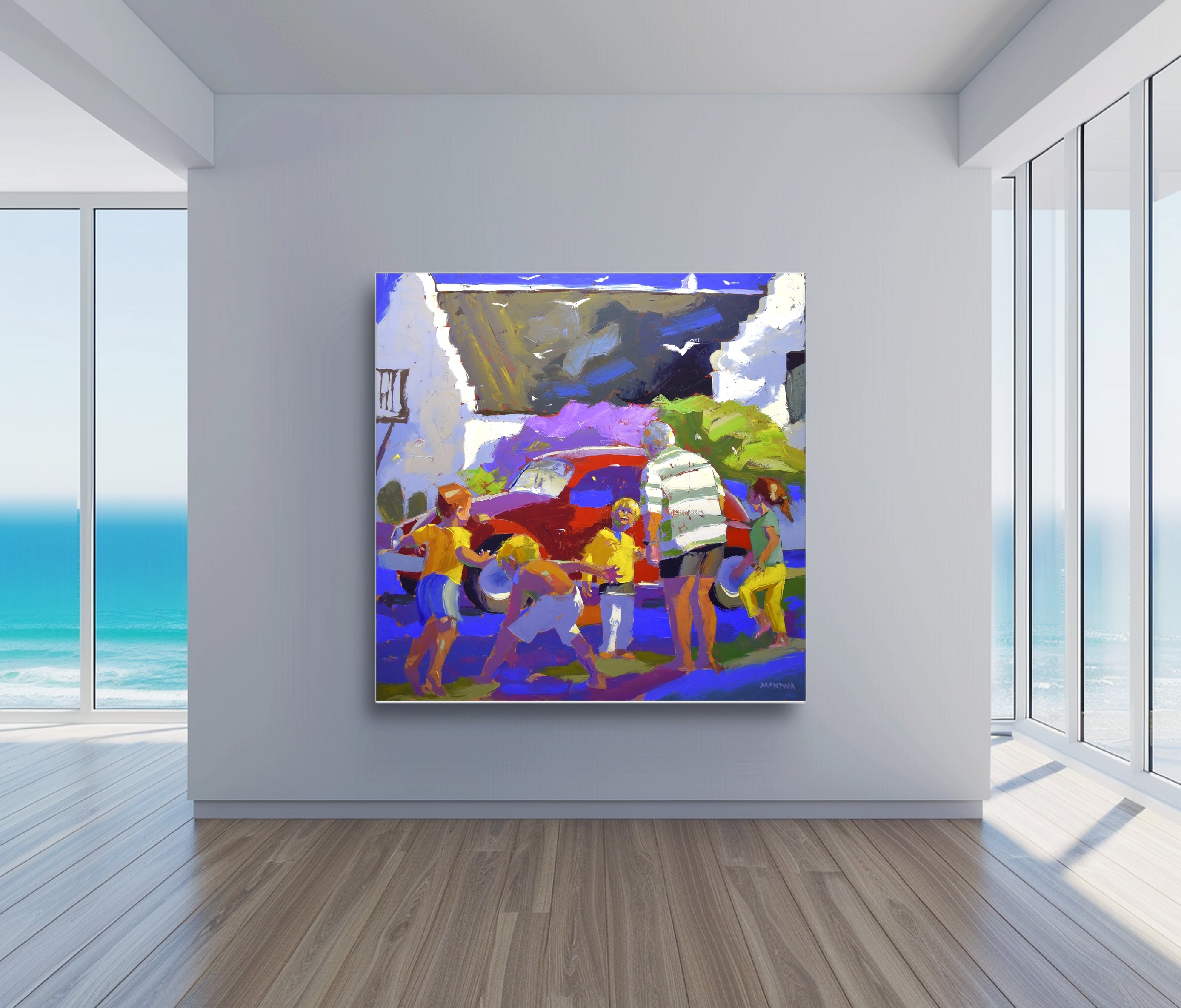 Grandpa's Volkswagen 150x150cm Oil on Canvas