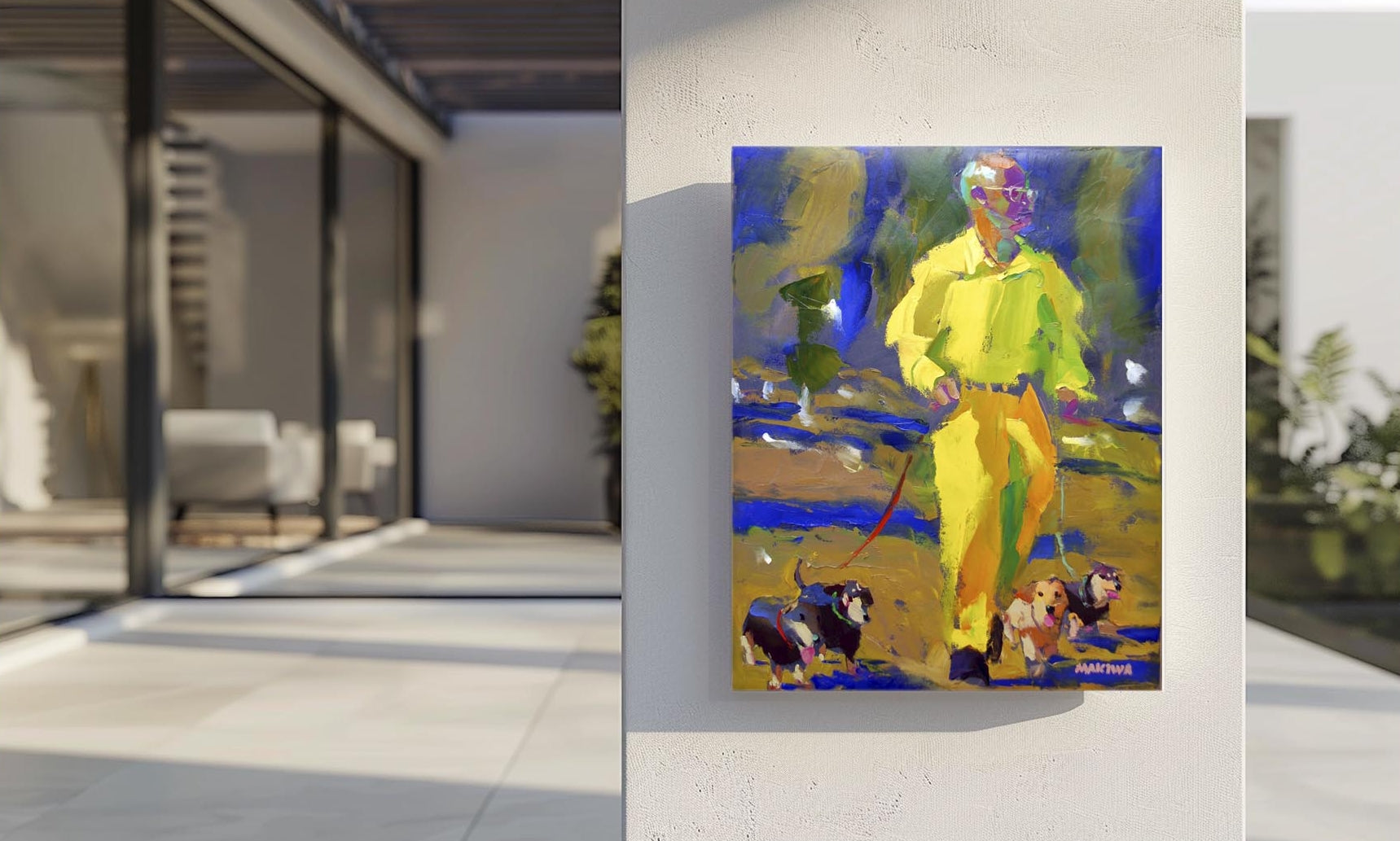 The Dog Walker 71x56cm Oil on Canvas