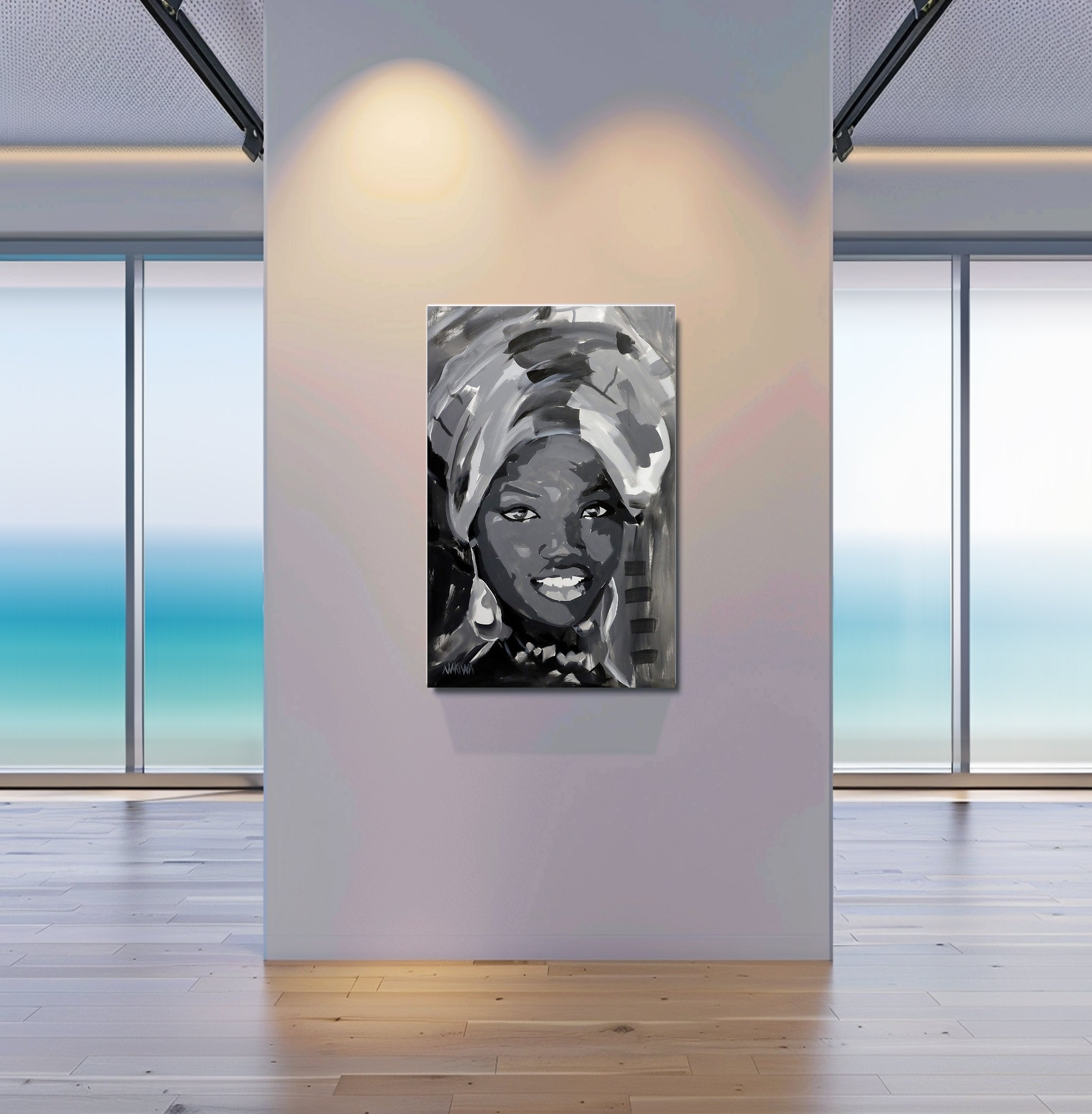 Beautiful African Girl 115x75cm Acrylic on Canvas