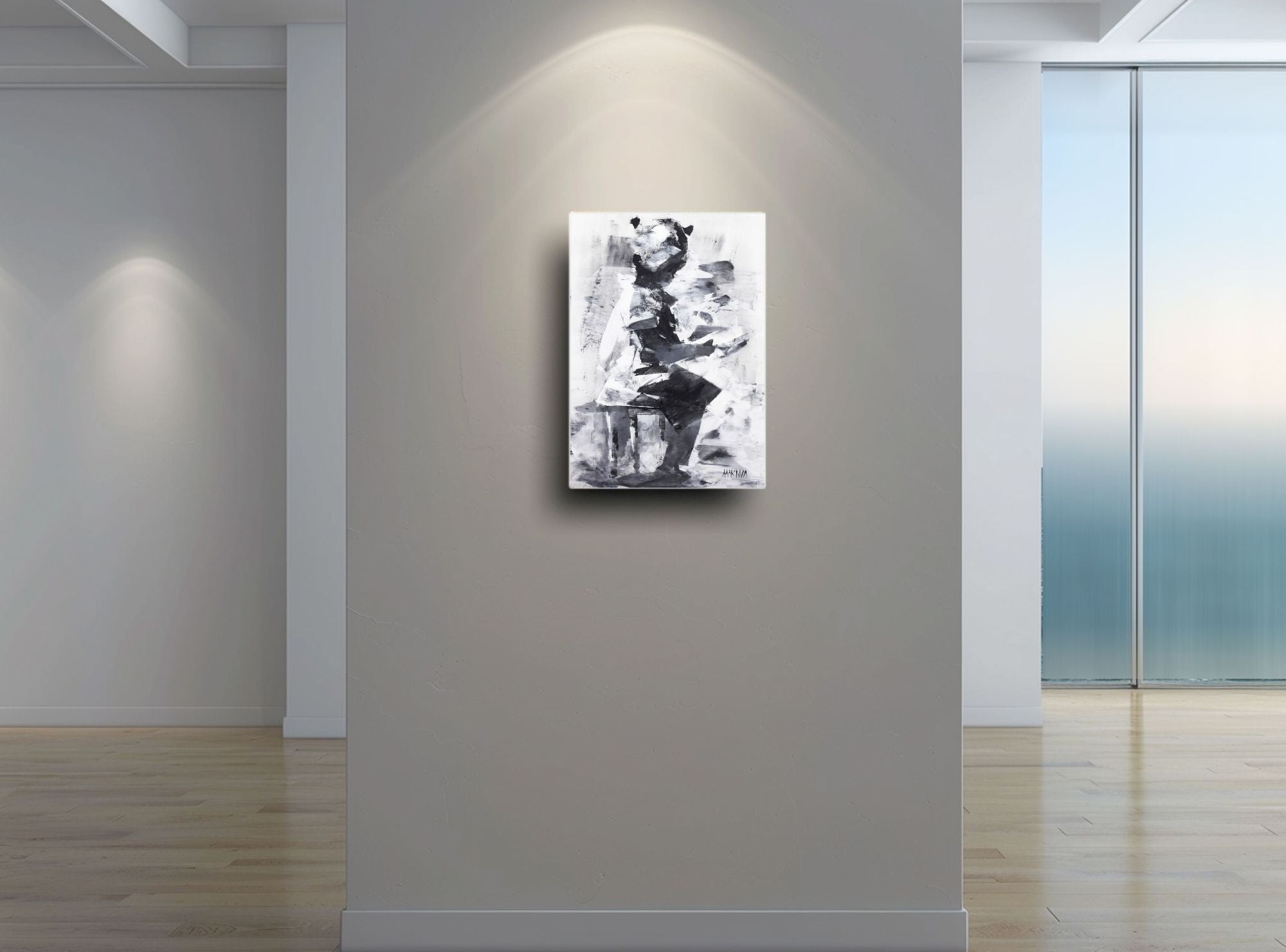 Learning Quietly 50x35cm Acrylic On Canvas