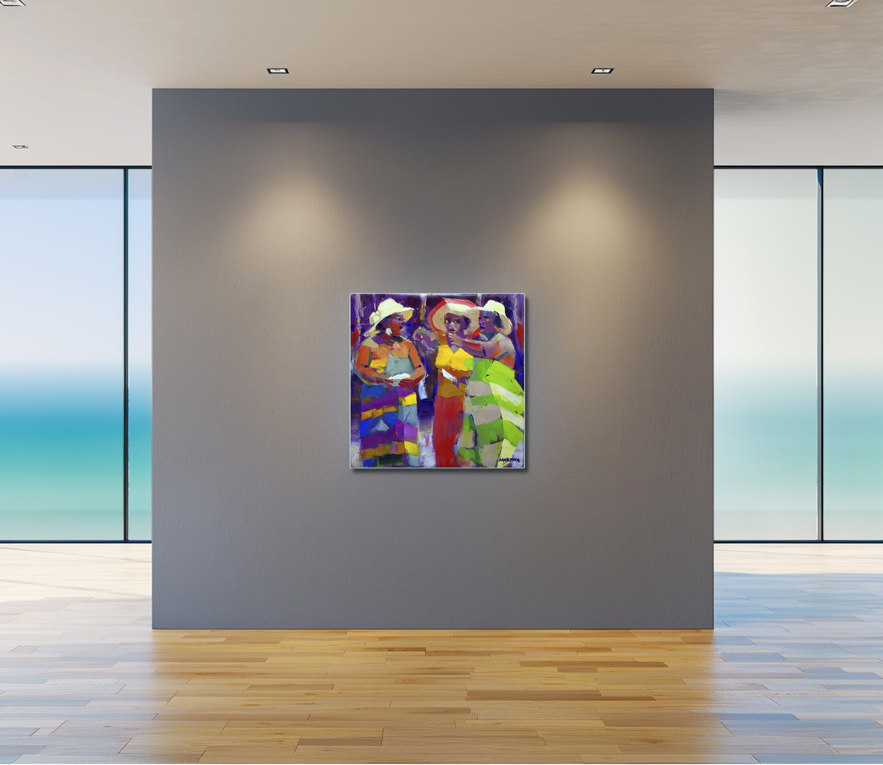 Lost in the City 79x79cm  Oil on Canvas