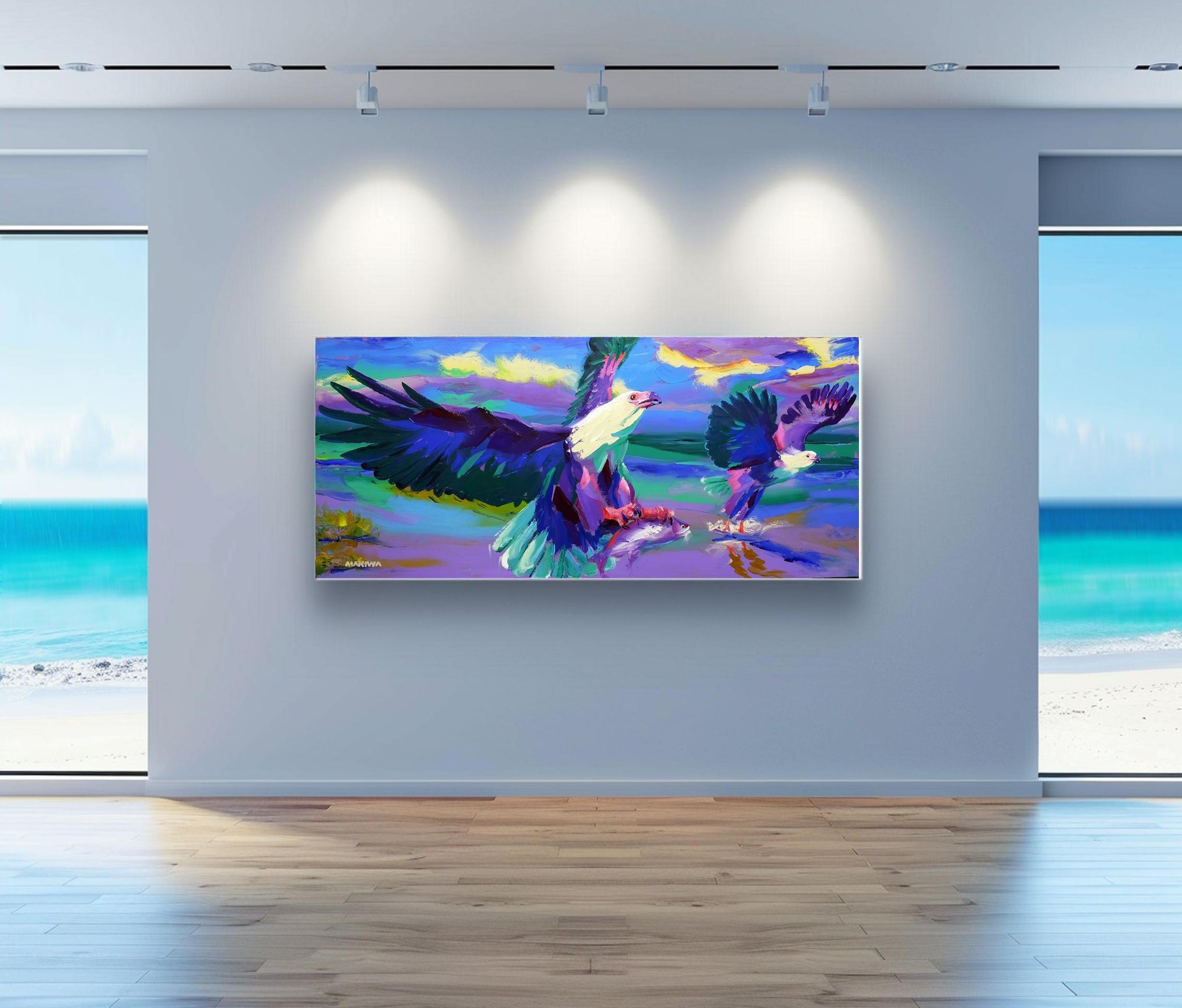 The Fish Eagles 180x80cm Oil on Canvas