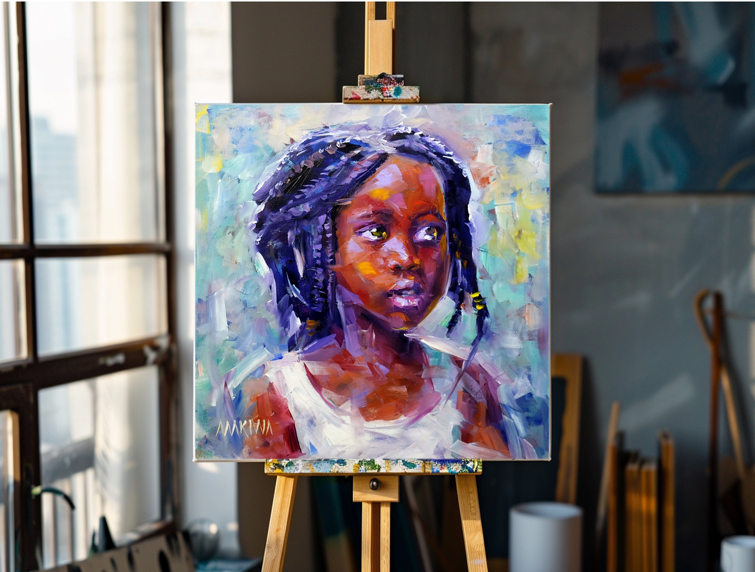 Contemplation 55x55cm Oil on Canvas