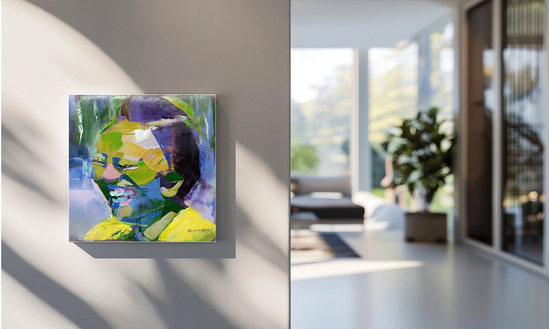 Greens 25x25cm Oil On Canvas