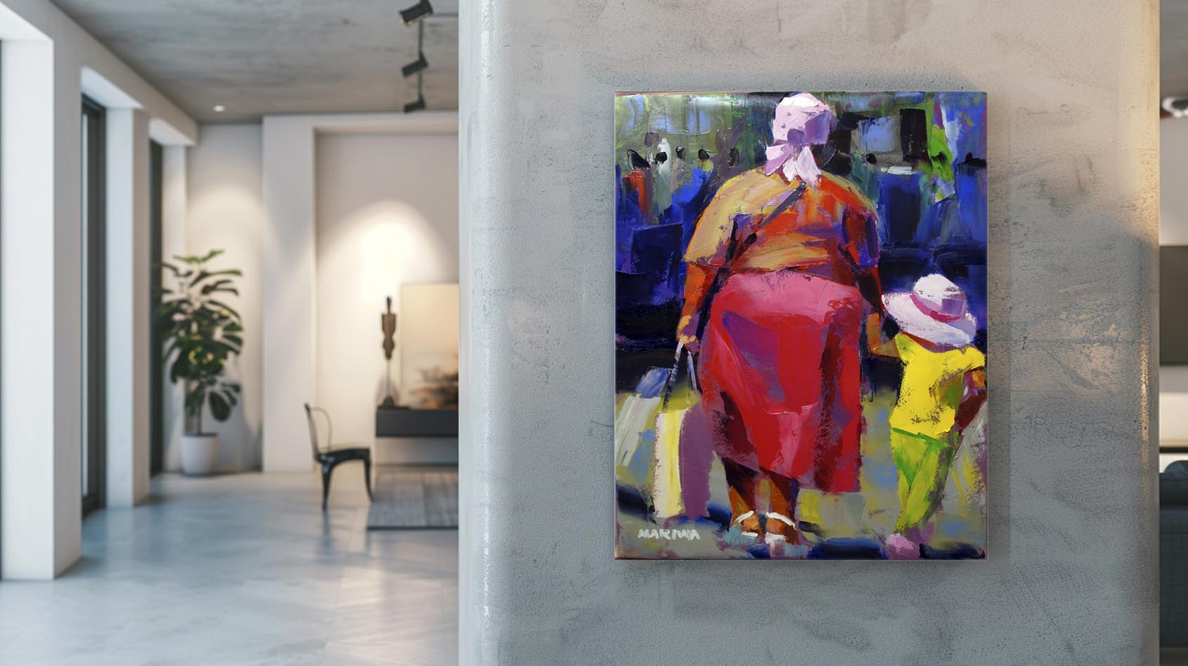 Mother and Child 71x56cm Oil on Canvas