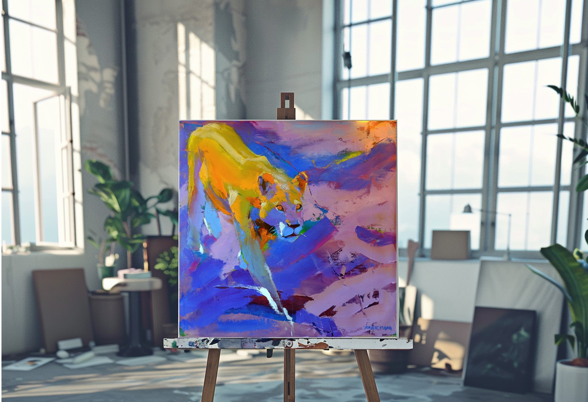 Keen Eyes 79x79cm Oil On Canvas