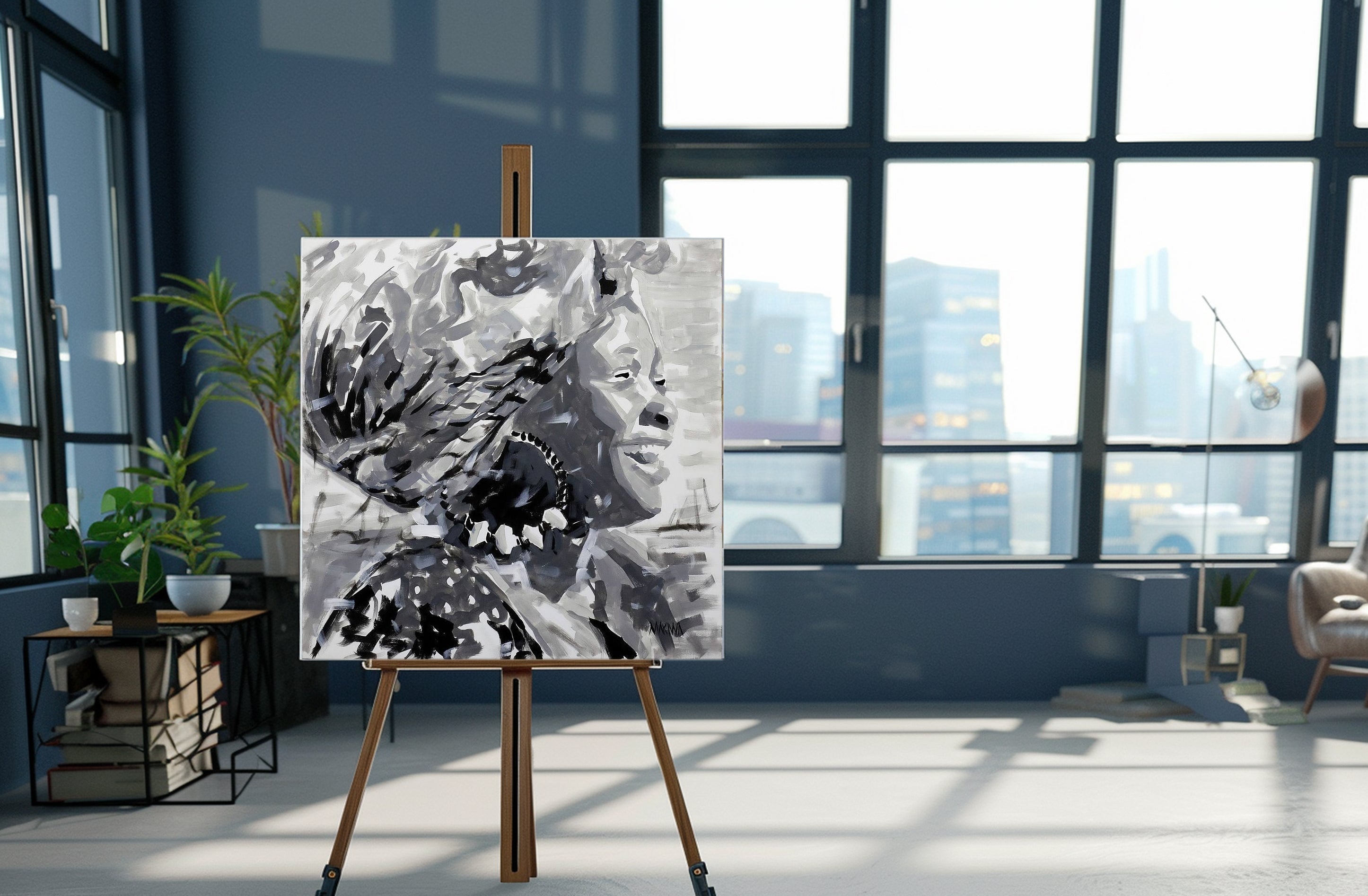 Joyous Woman 80x80cm Acrylic on Canvas