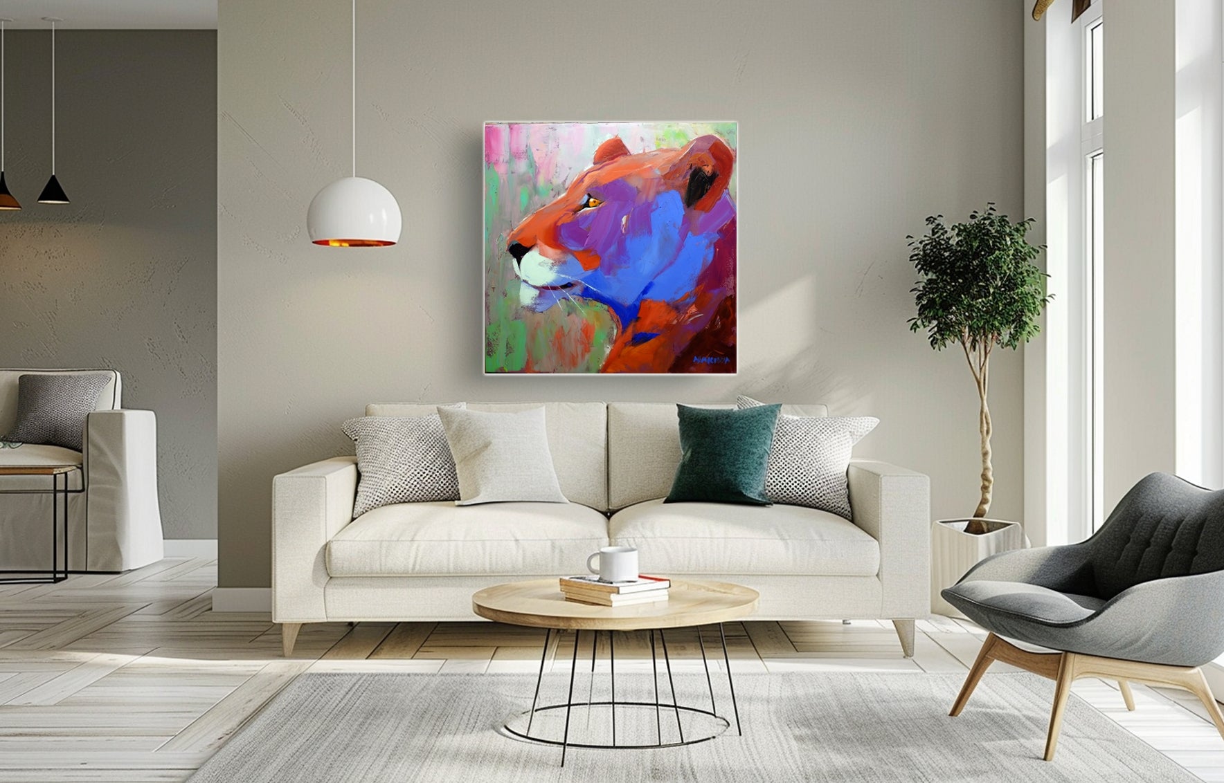 Lioness 79x79cm Oil on Canvas