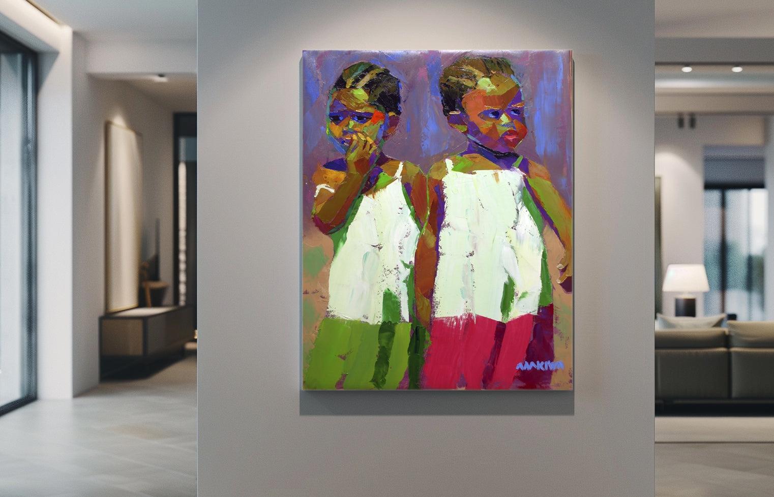 Sisters 71x56cm Oil on Canvas