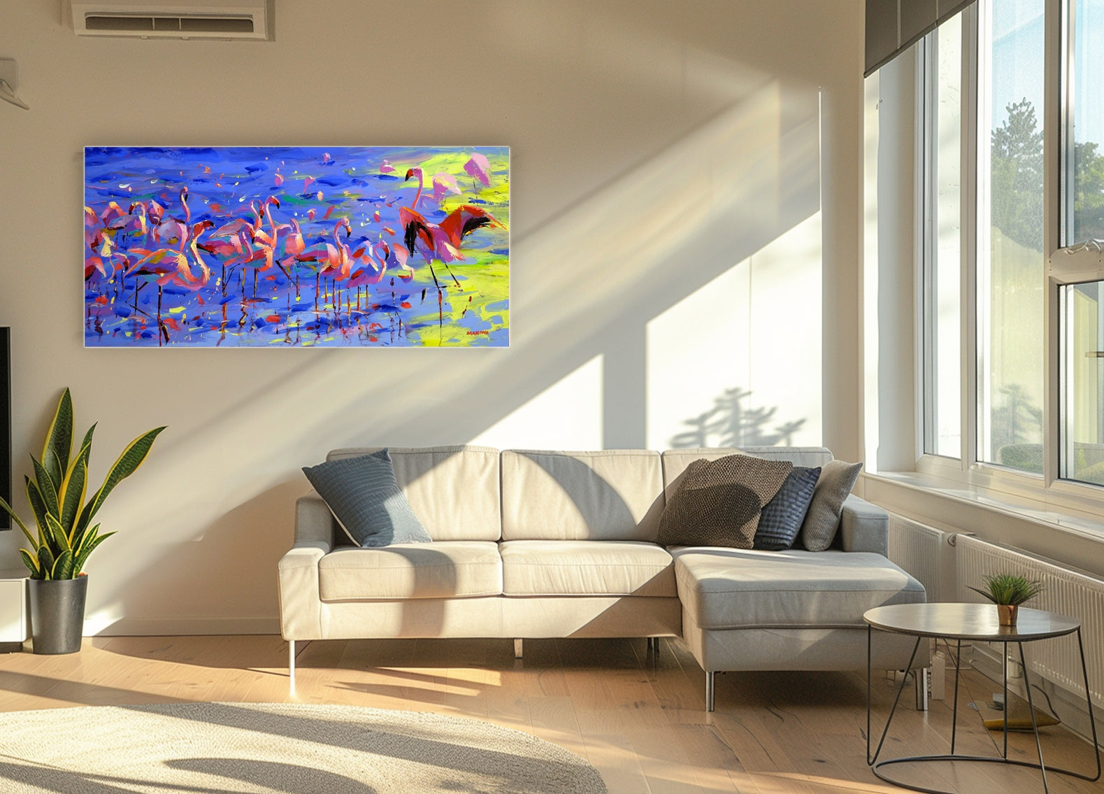Flamingos 180x80cm Acrylic on Canvas