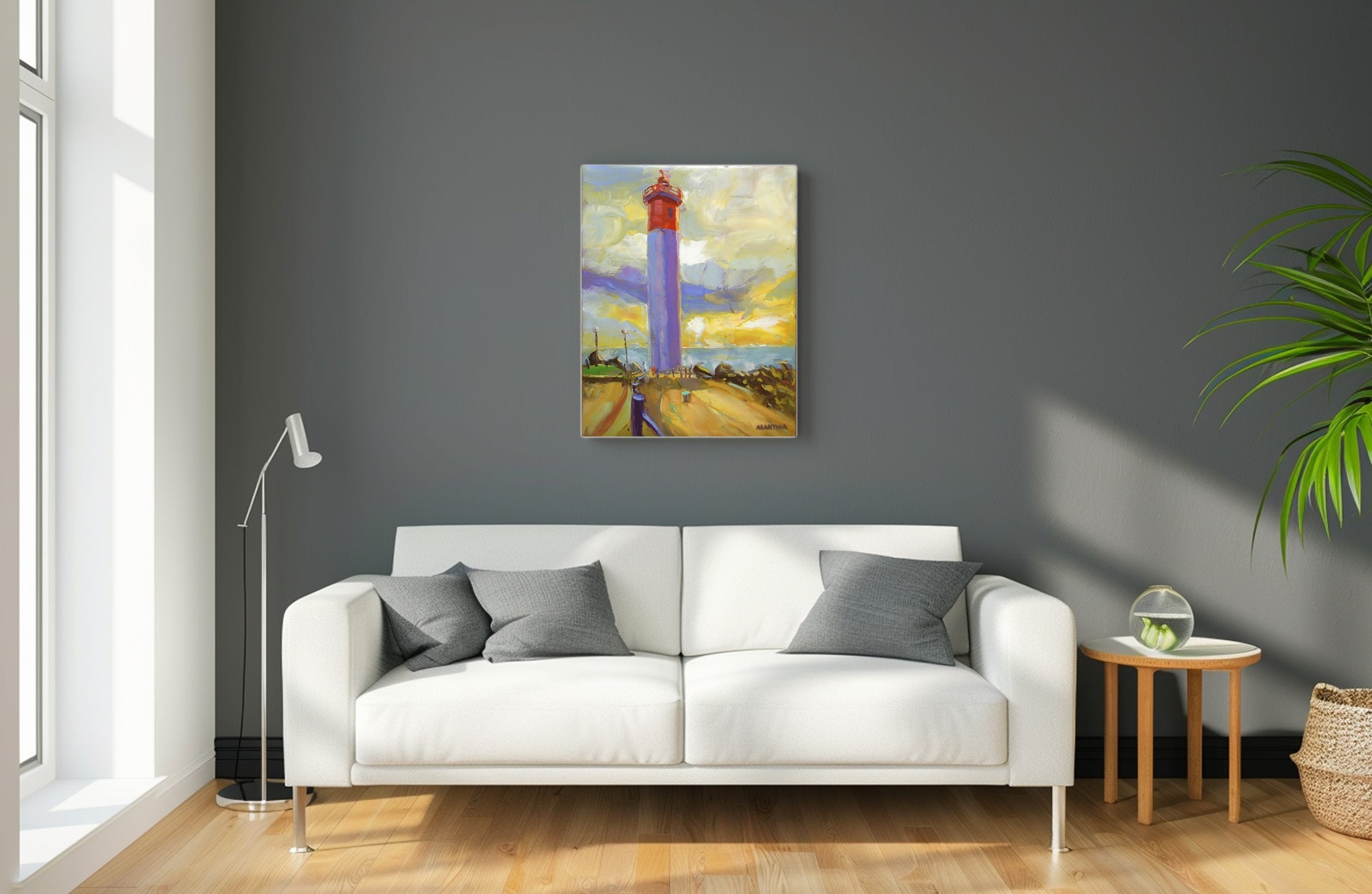 Dawn at the Lighthouse 71x56cm Oil on Canvas