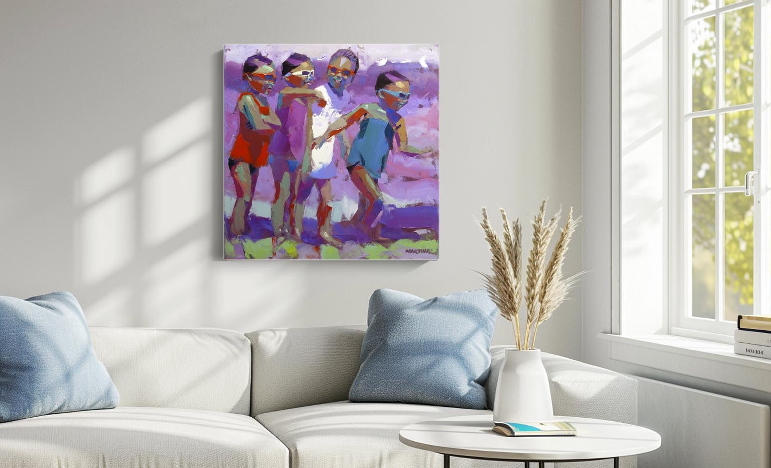 Trying out the new Sunglasses 79x79cm Oil on Canvas