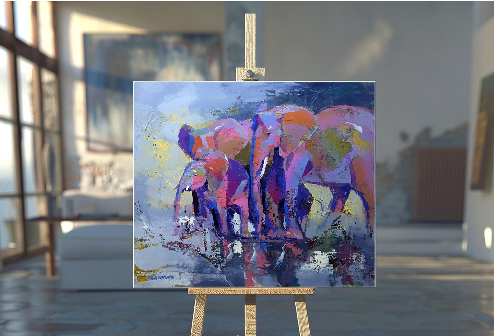 Family 68x80cm Oil on Canvas