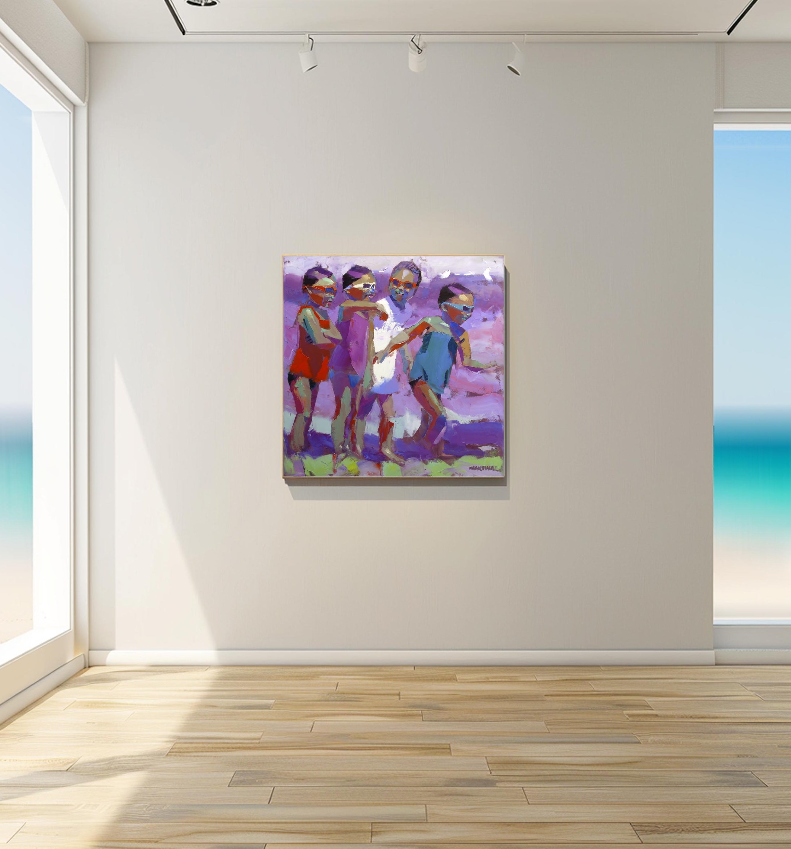 Trying out the new Sunglasses 79x79cm Oil on Canvas