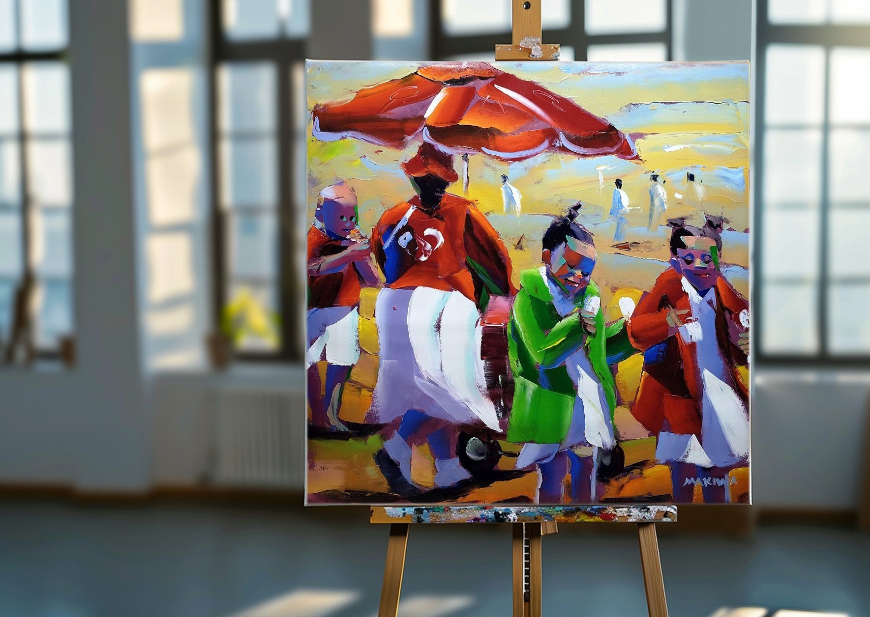 Ice Cream Saturdays 100x100cm Oil on Canvas