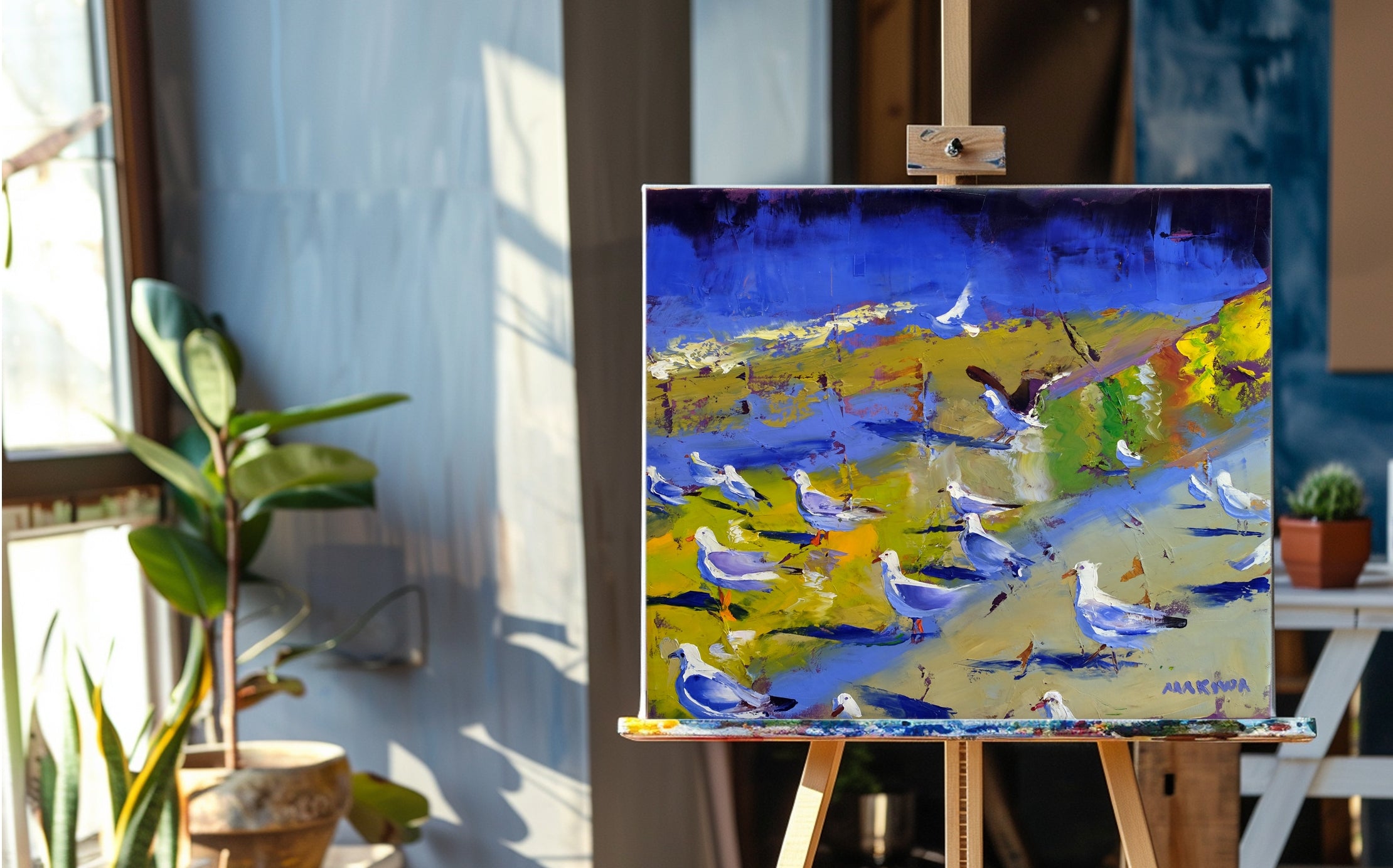 Seagulls 68x80cm Oil on Canvas