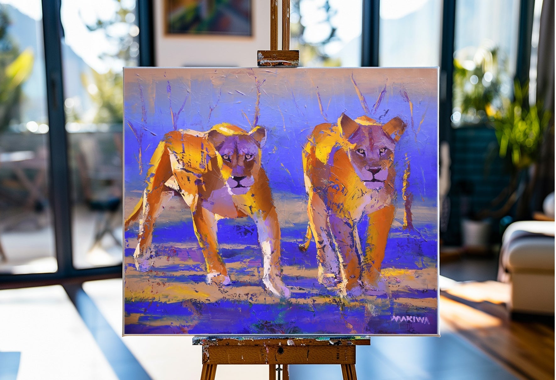 Morning Hunt 68x80cm Oil On Canvas