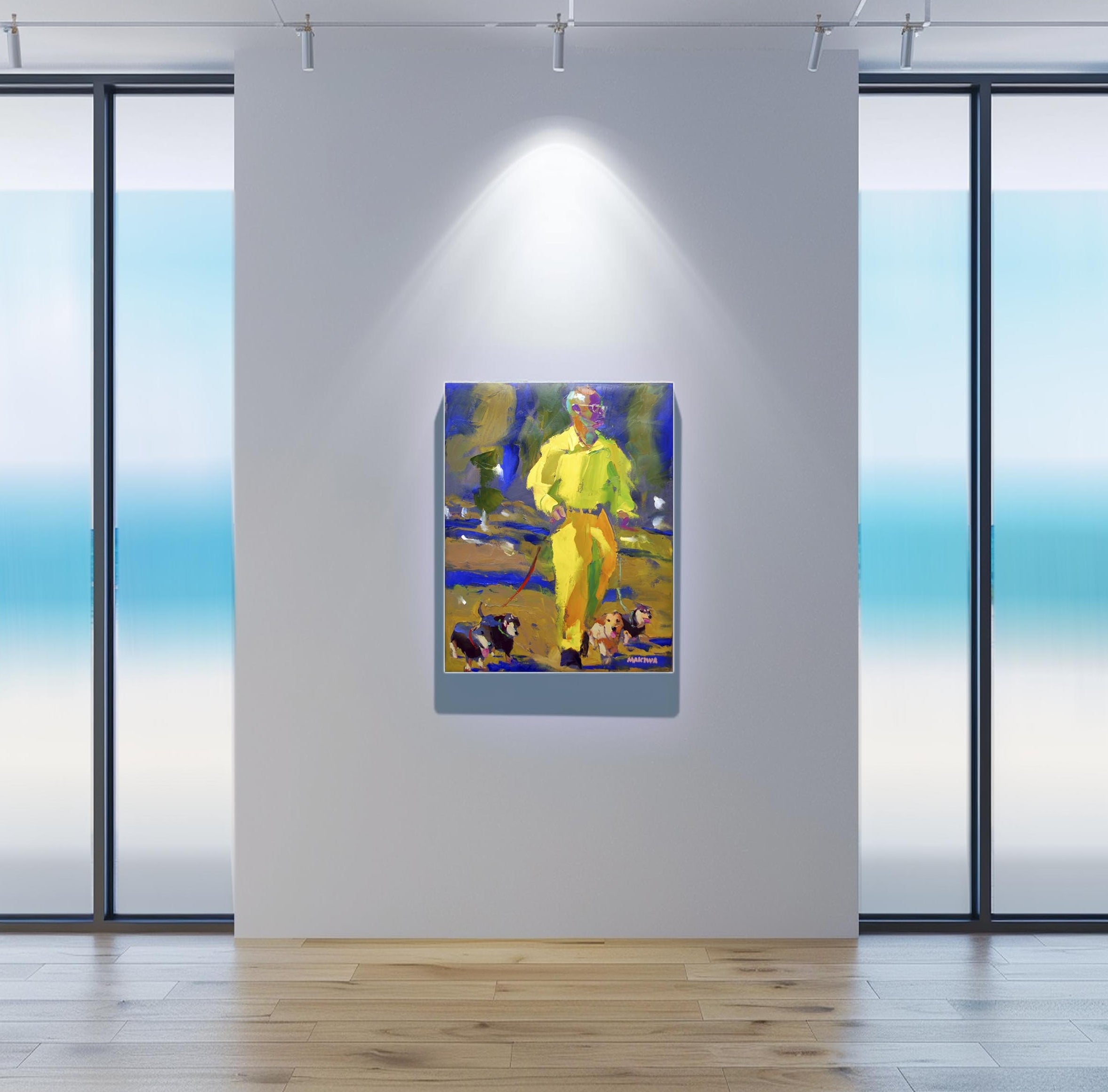 The Dog Walker 71x56cm Oil on Canvas