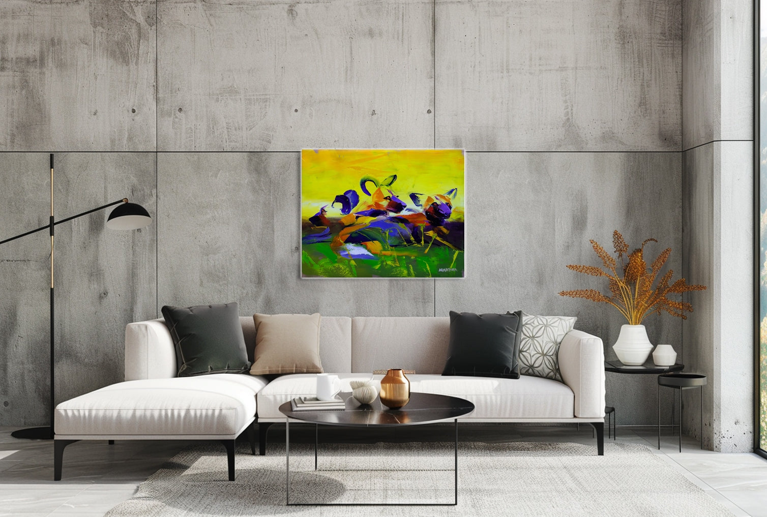 The Wild Dogs at Sunset 56x71cm Oil on Canvas