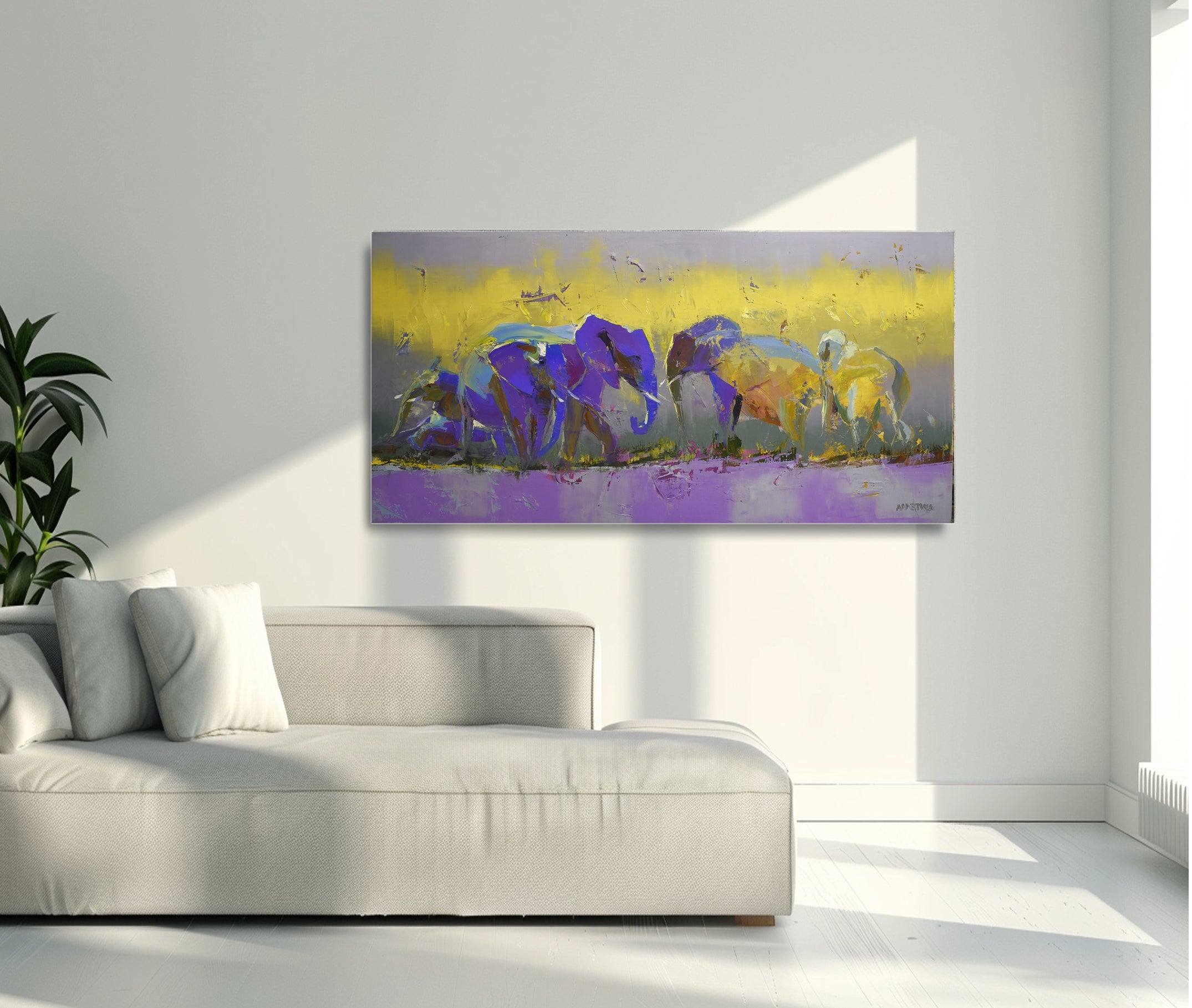 Sunset by the Lakeside 60x120cm Oil on Canvas