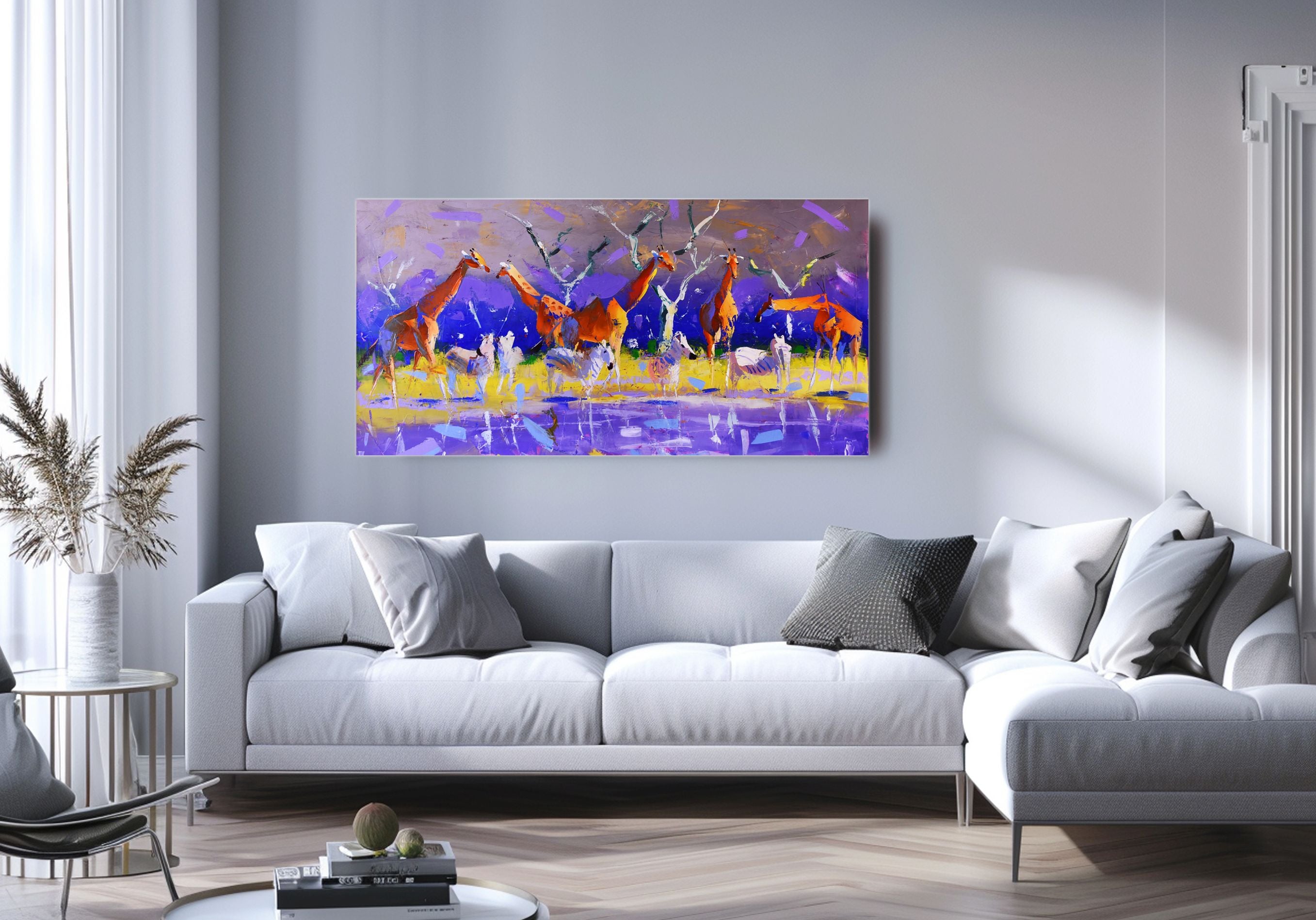 Mirror of the Plains 65x130cm Oil On Canvas