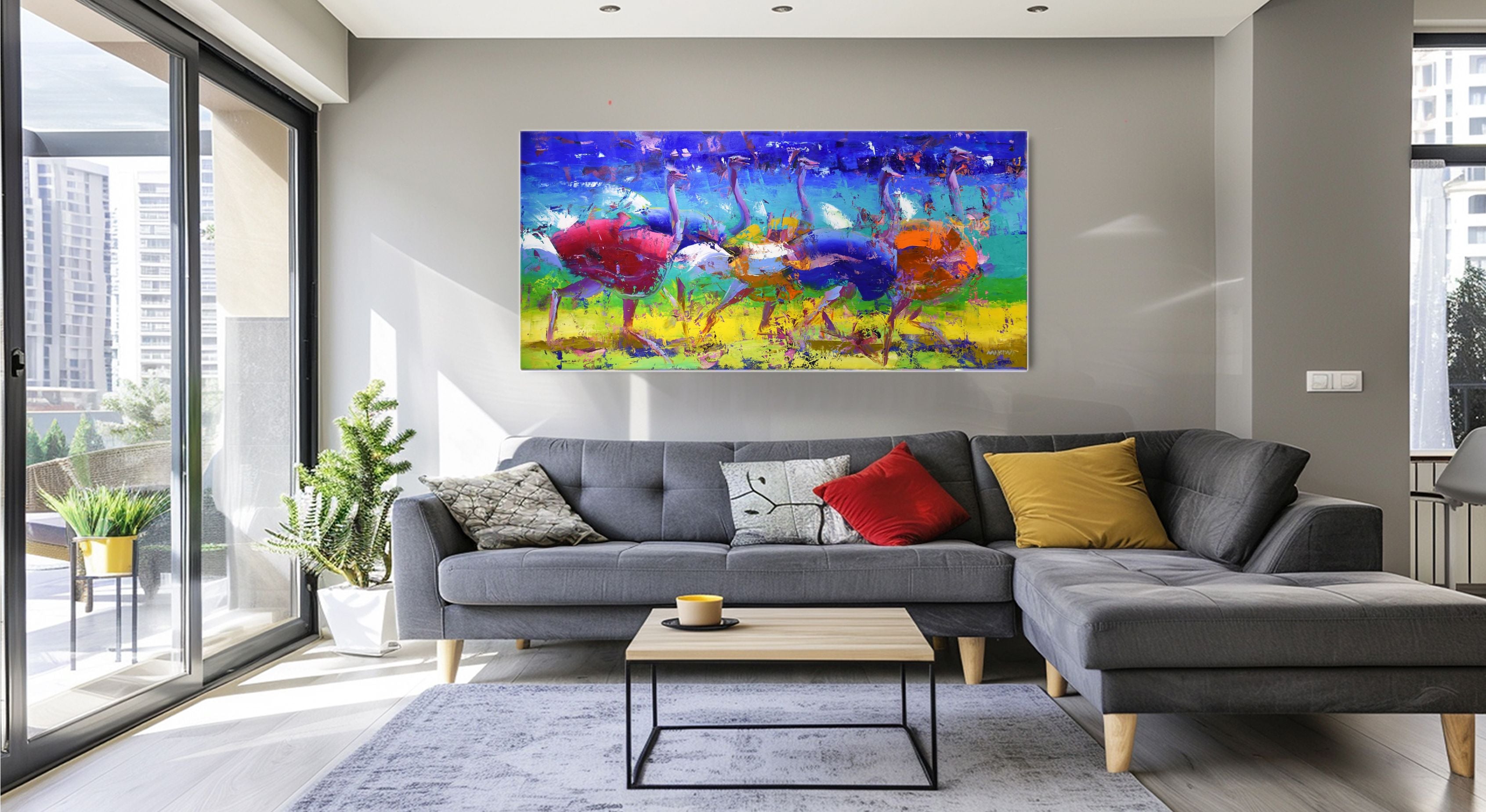 Rythm Of The Wild 80x170cm Oil On Canvas