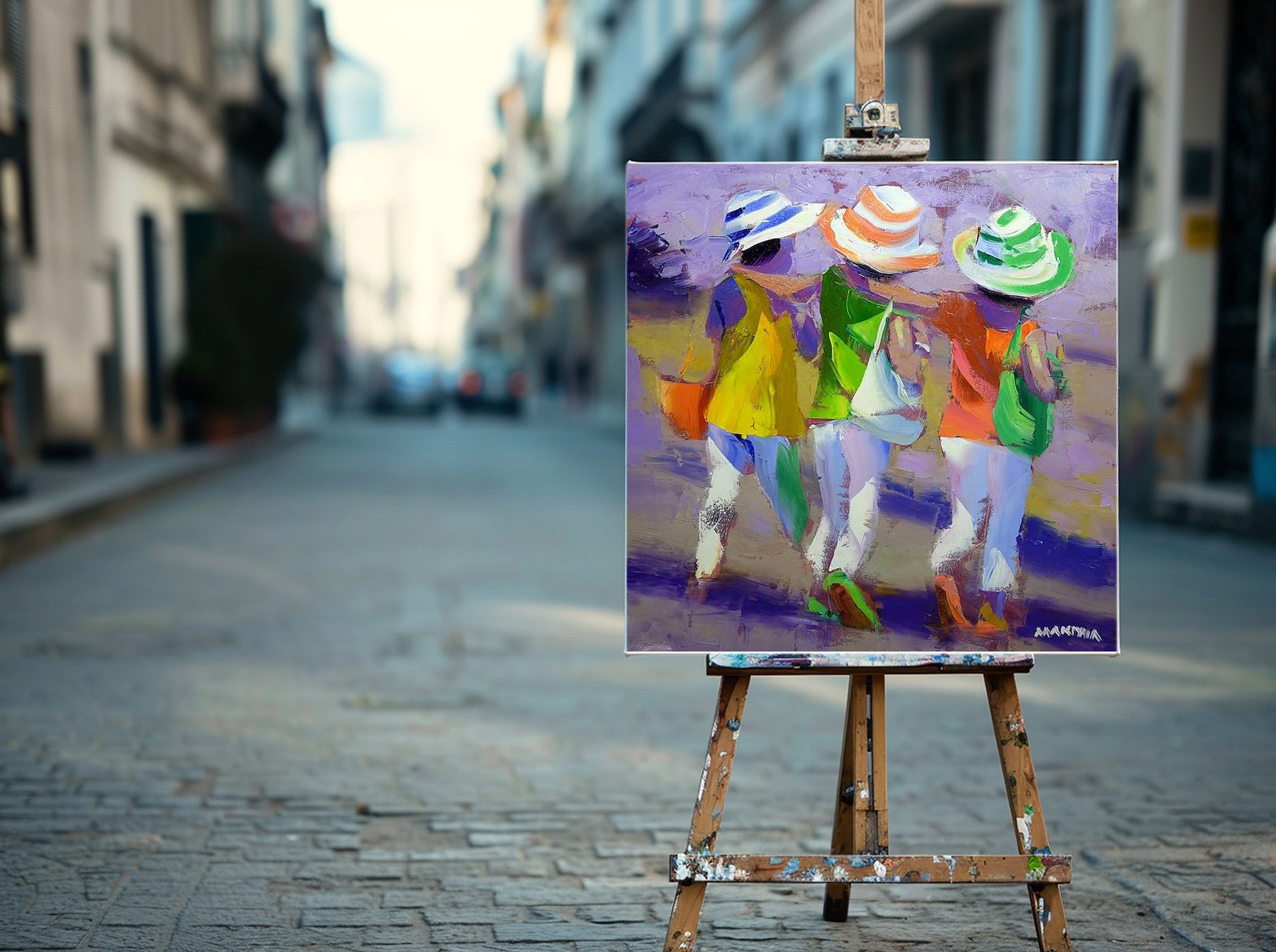 The Trio 80x80cm Oil on Canvas