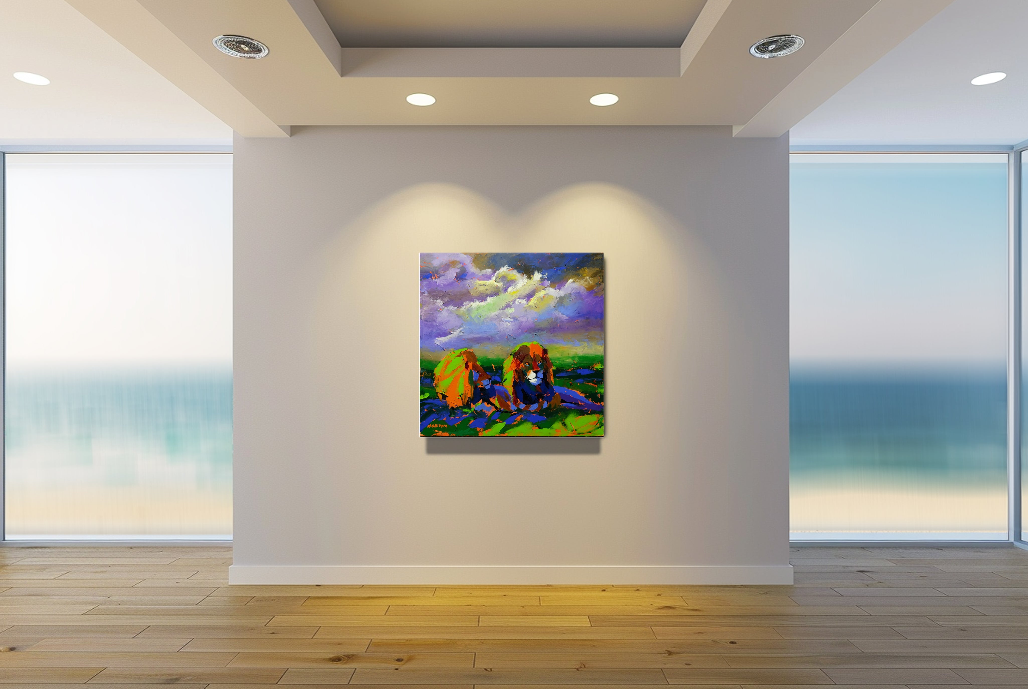 The Brothers at Sunset 100x100cm Acrylic on Canvas