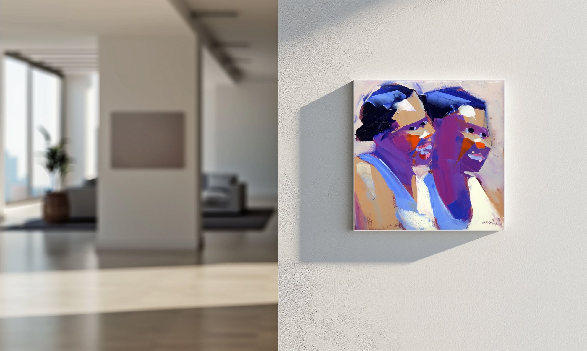 Friends 30x30cm Oil on Canvas