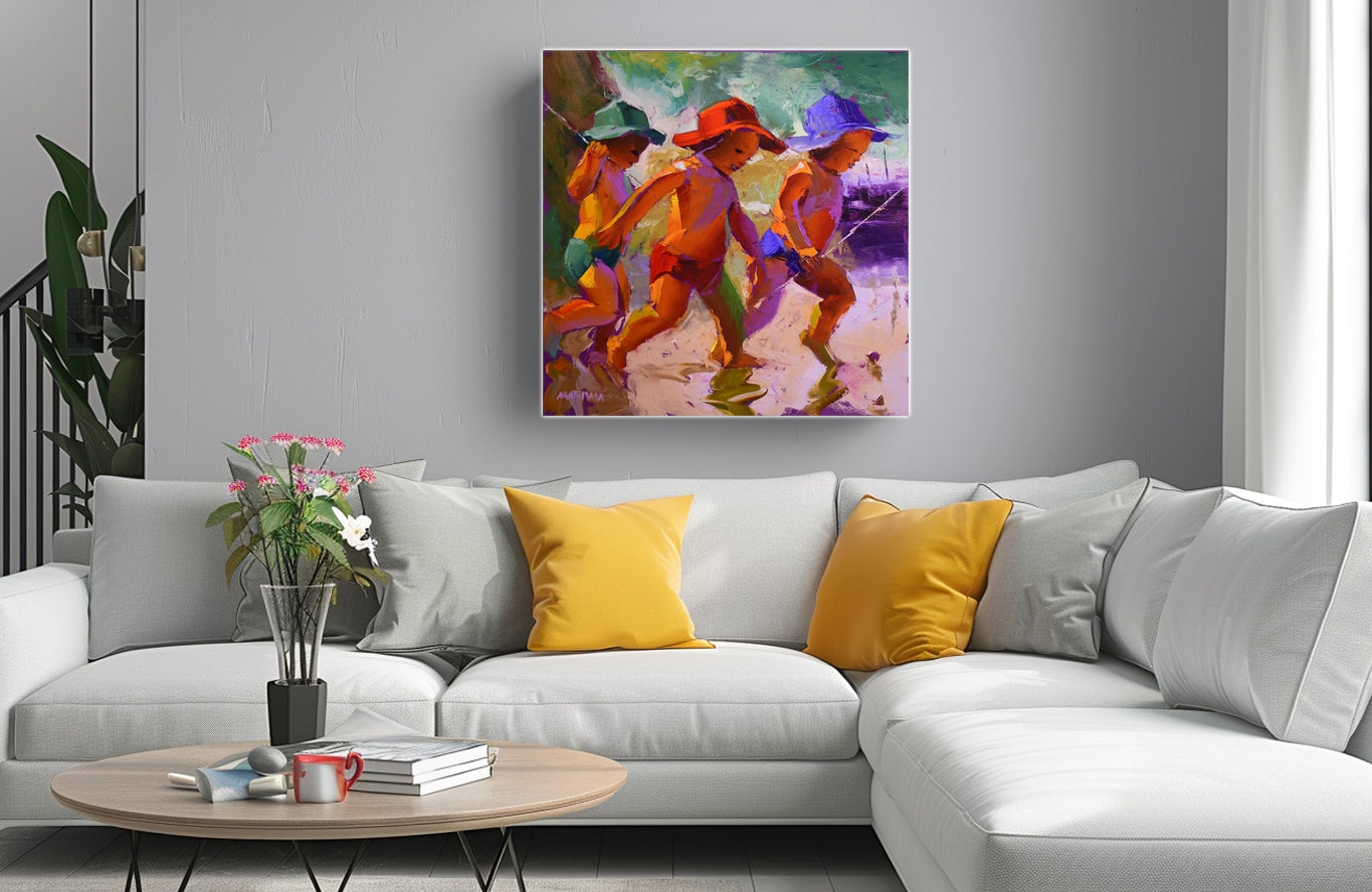 Gone Fishing 80x80cm Oil on Canvas