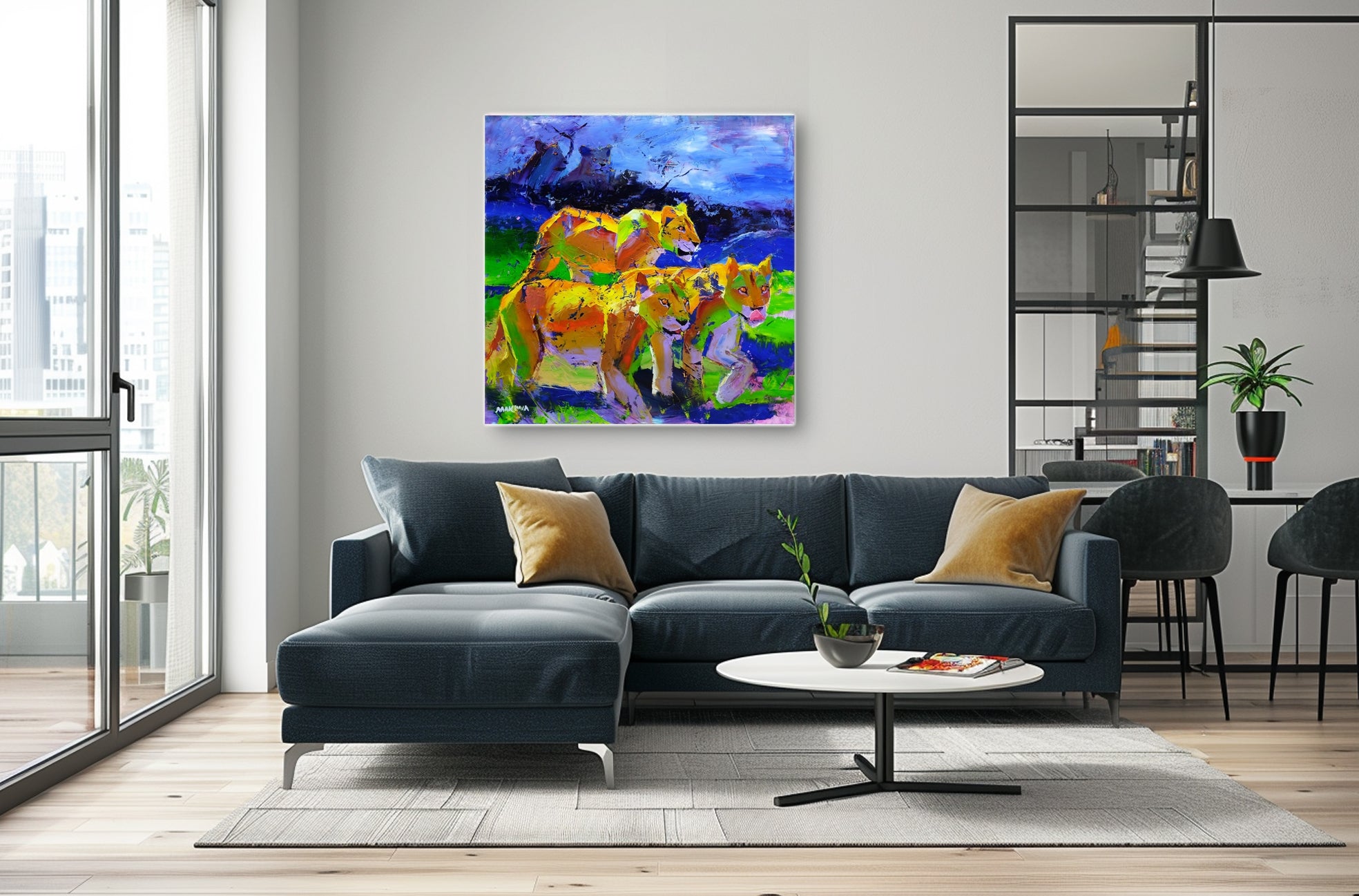 Into The Night 100x100cm Oil on Canvas