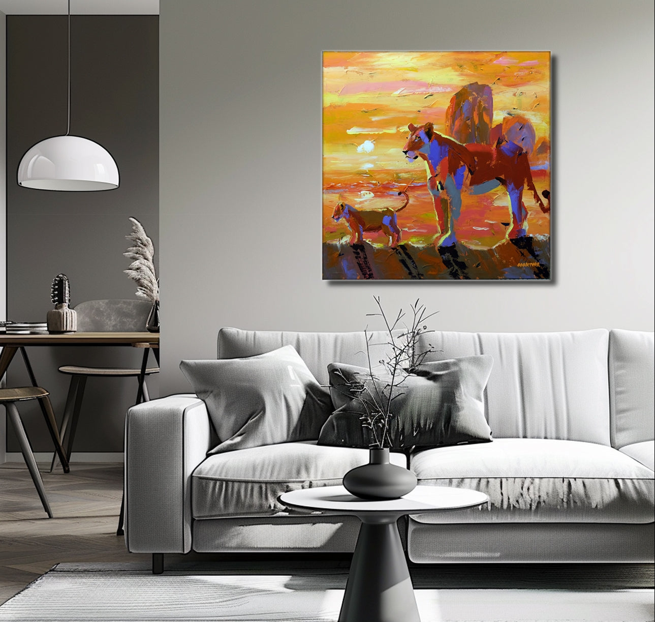 Sunset in Africa 100x100cm Acrylic on Canvas