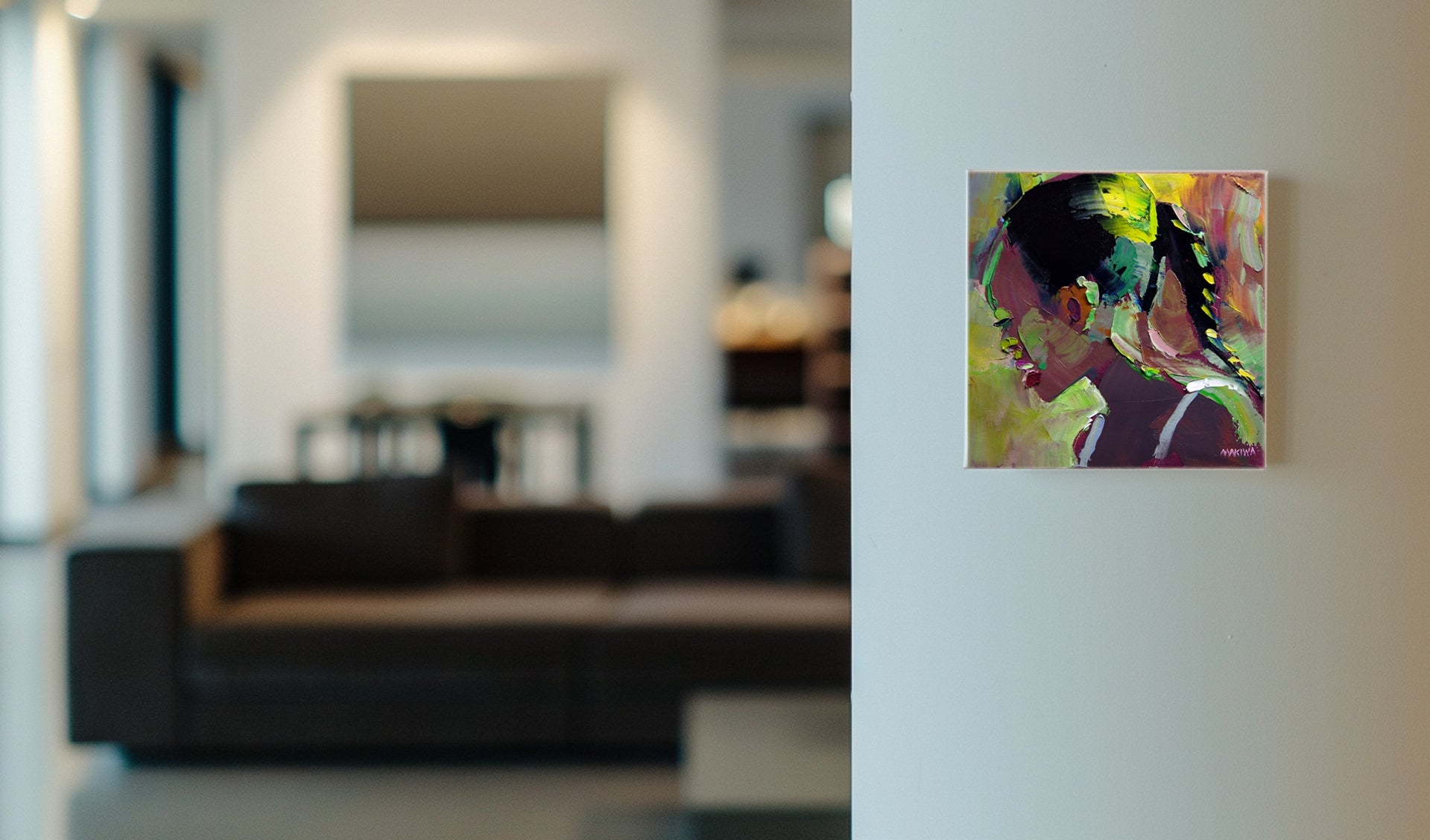 Girl with a Ponytail 20x20cm Oil on Canvas