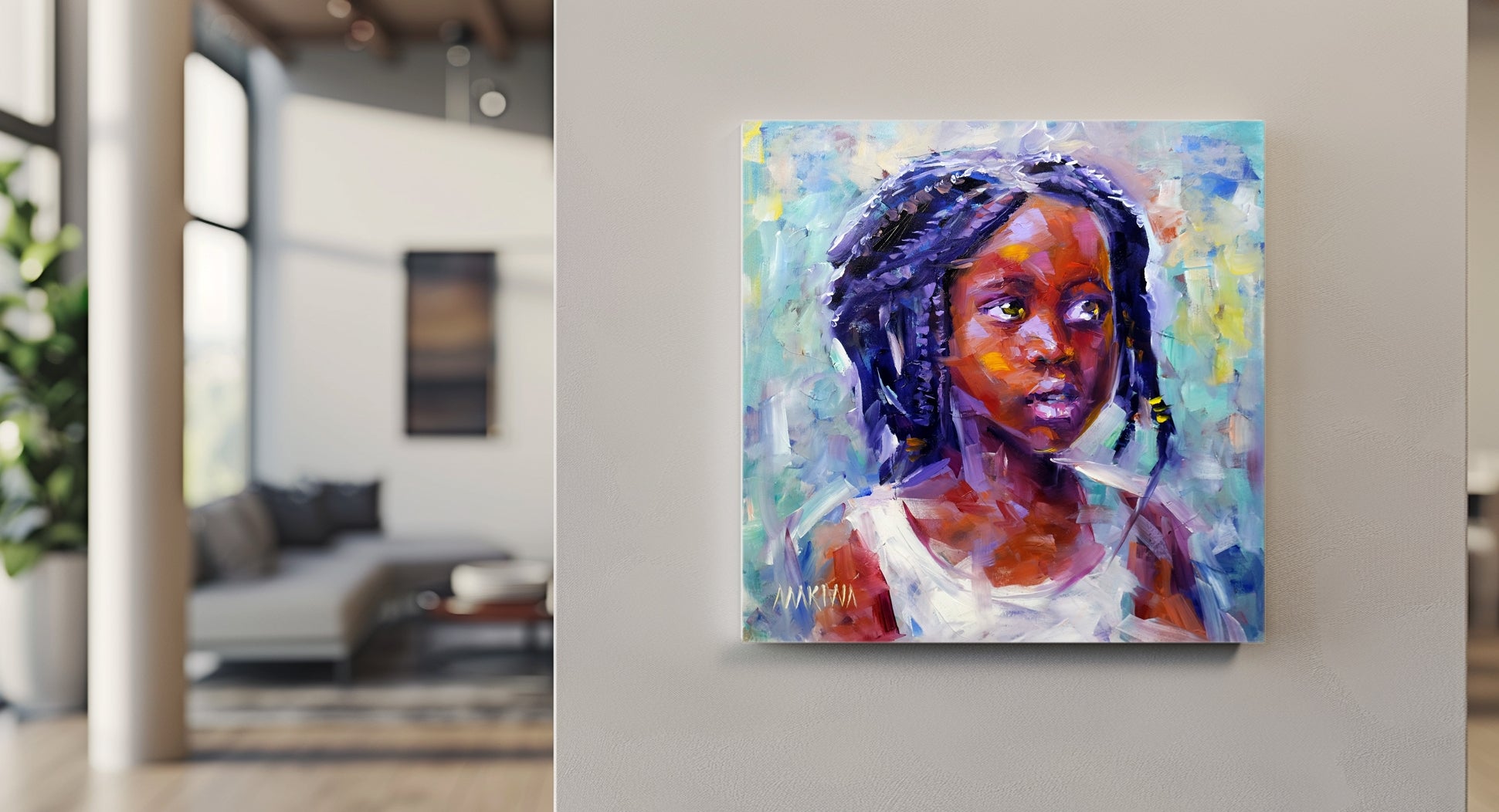 Contemplation 55x55cm Oil on Canvas