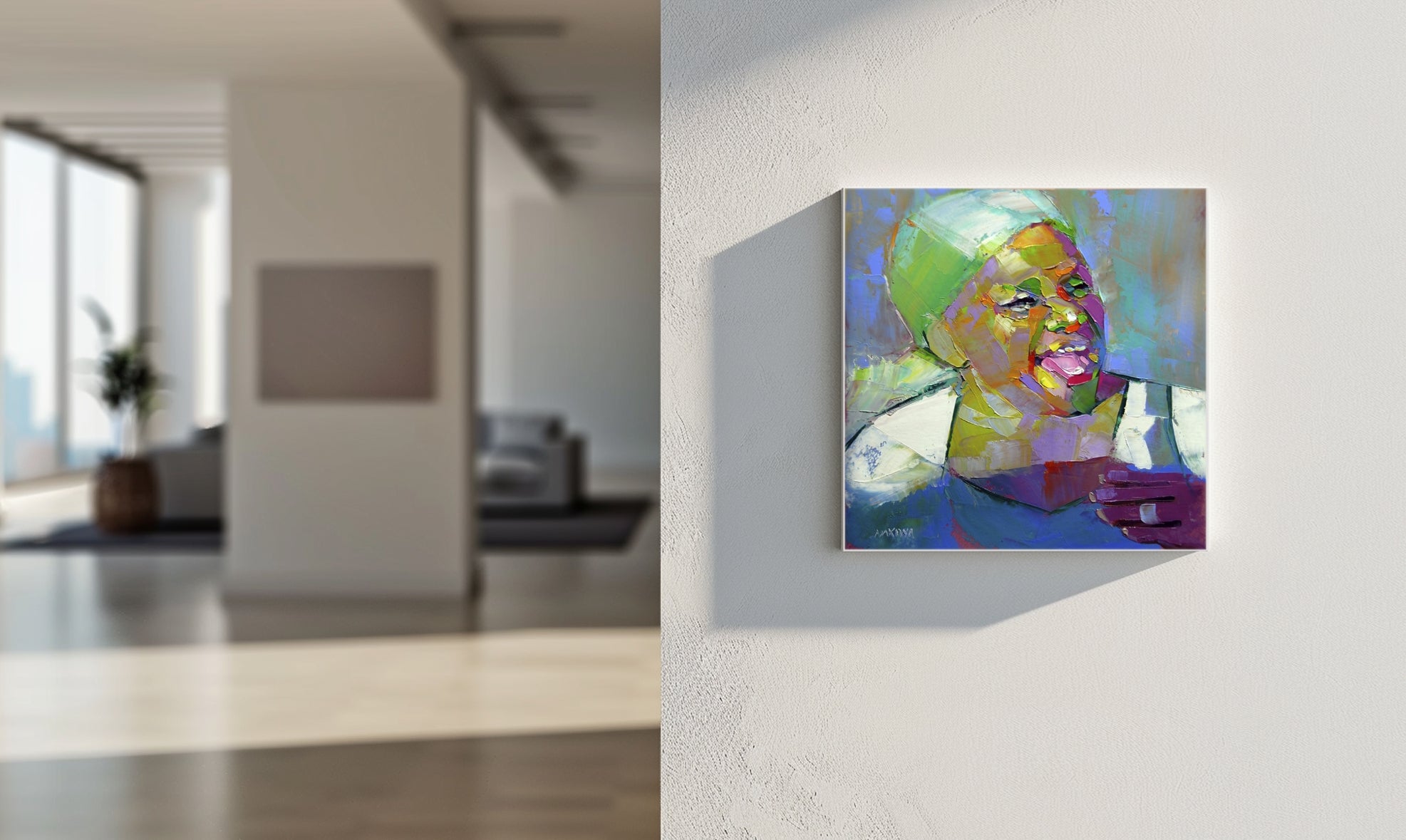 In Town 30x30cm Oil on Canvas