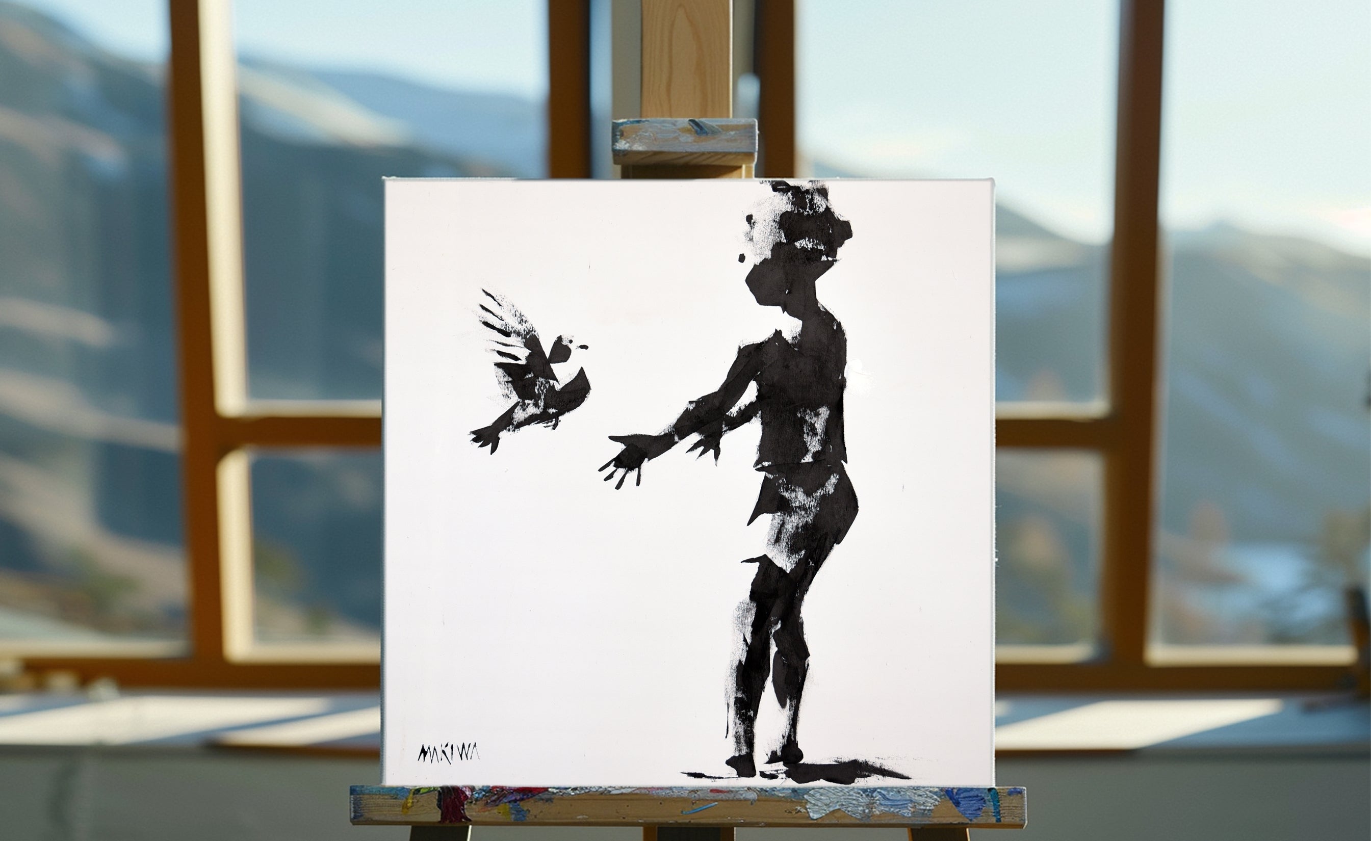 Fly to Me 50x50cm Acrylic on Canvas