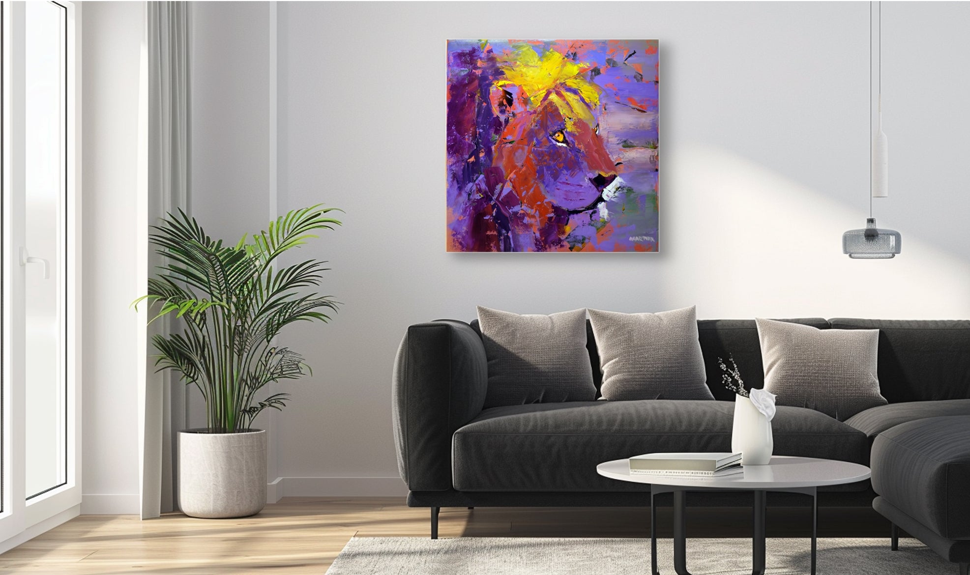 Lion Territory 80x80cm Oil on Canvas