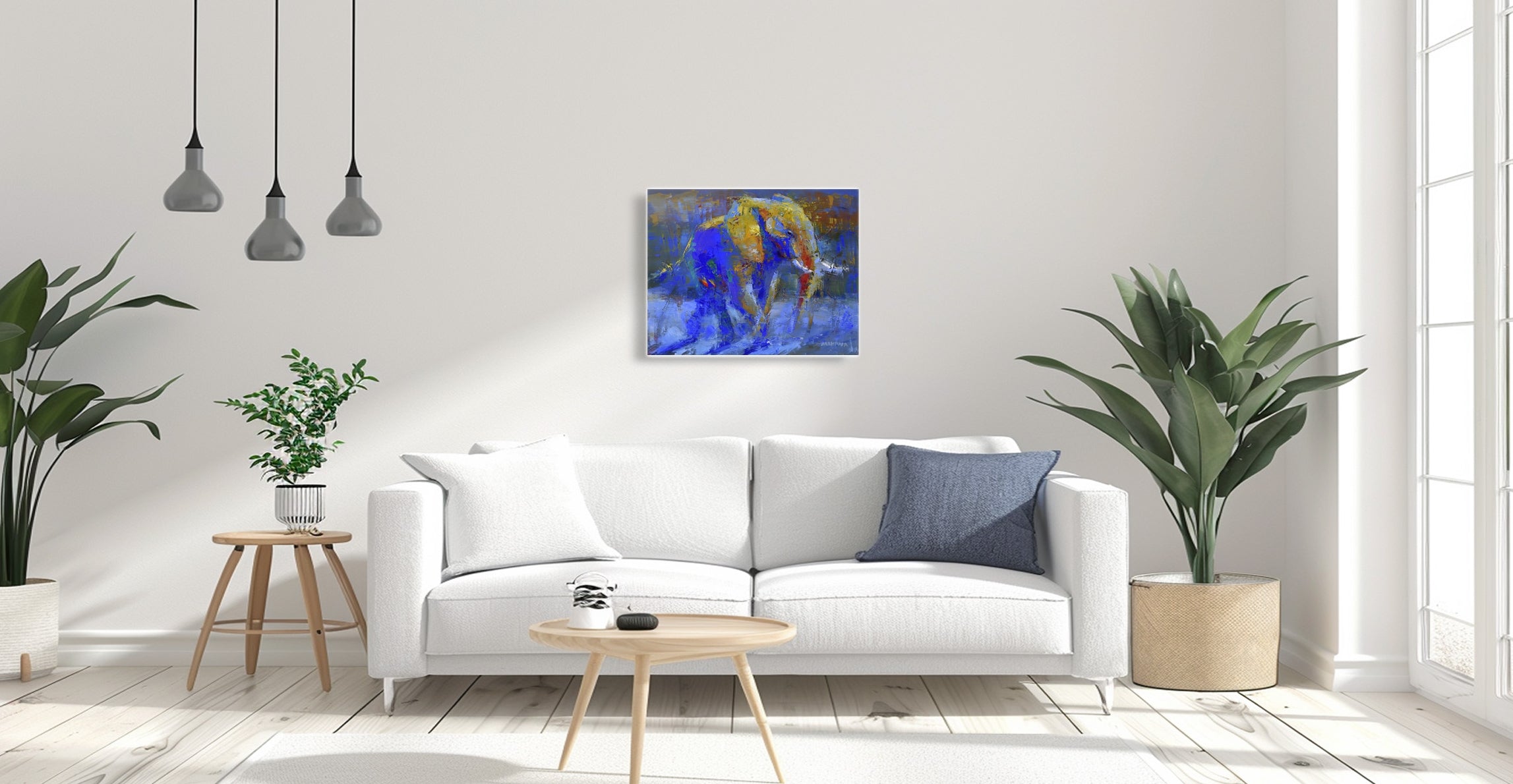 Lone Elephant 56x71cm Oil on Canvas