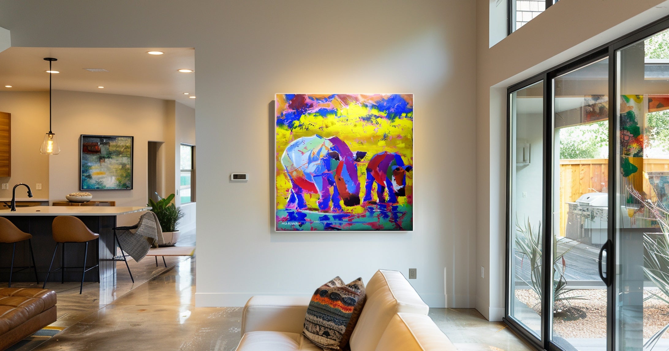 Following Mum 100x100cm Oil on Canvas