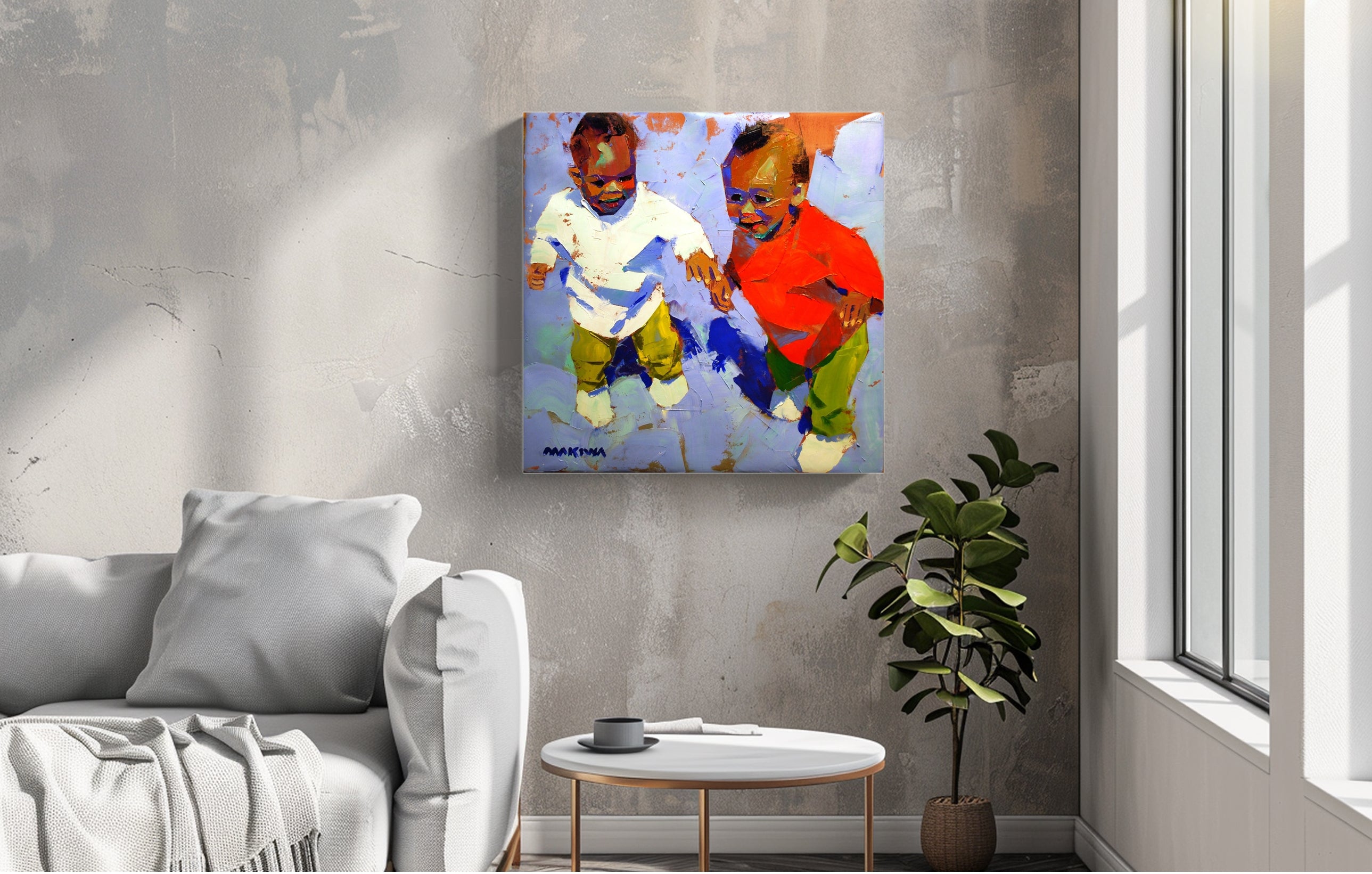 First Steps 55x55cm Oil on Canvas