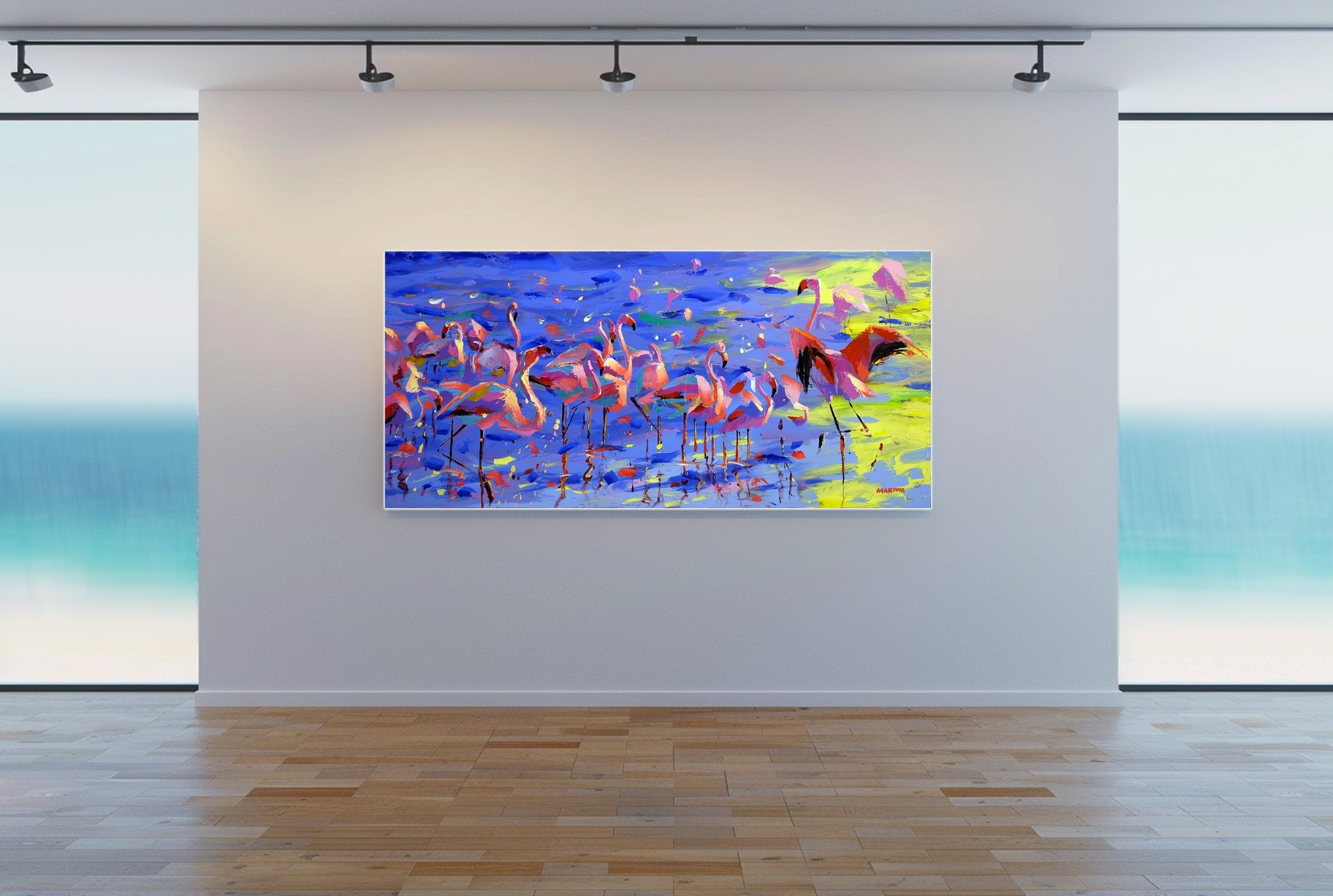 Flamingos 180x80cm Acrylic on Canvas