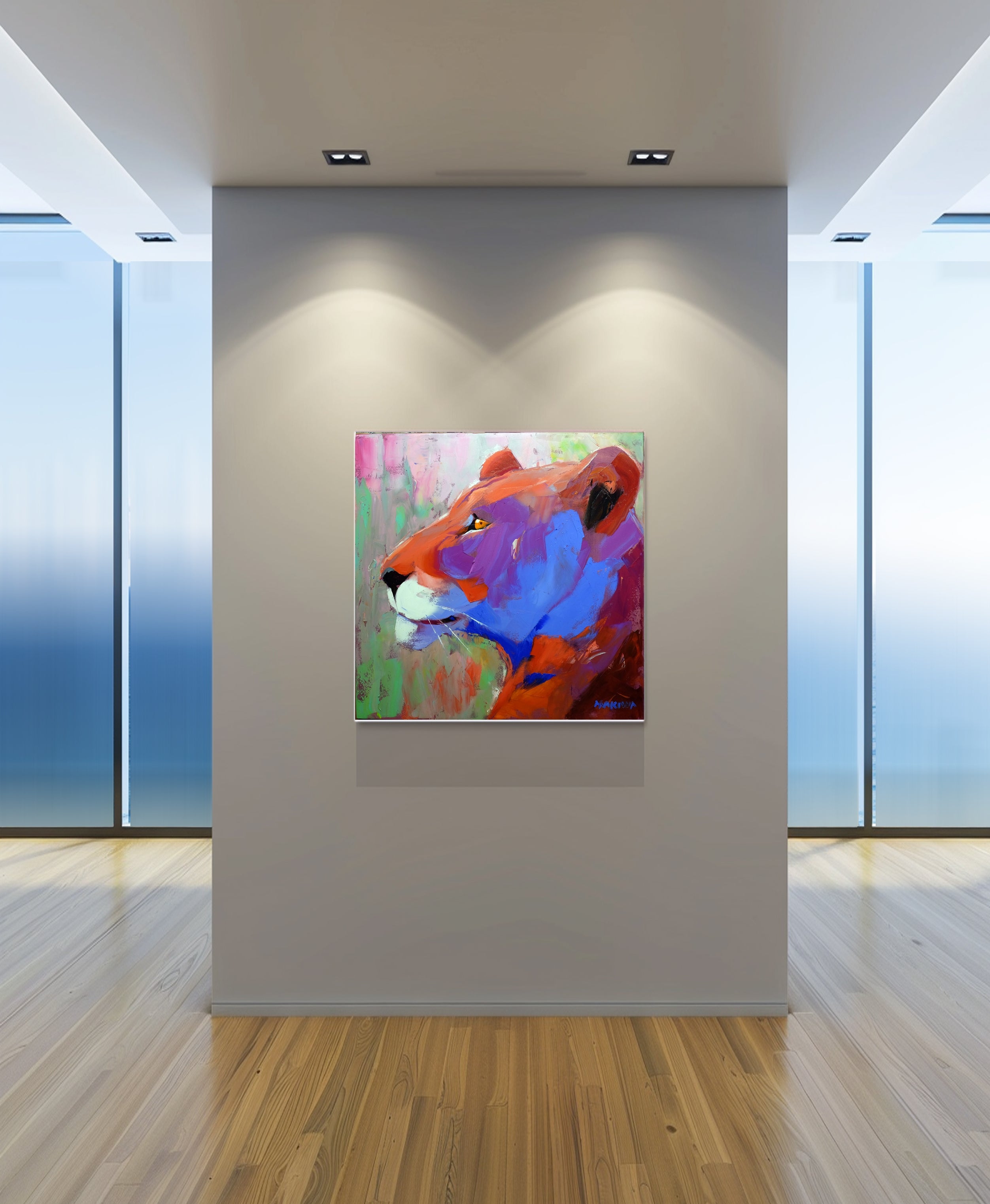 Lioness 79x79cm Oil on Canvas