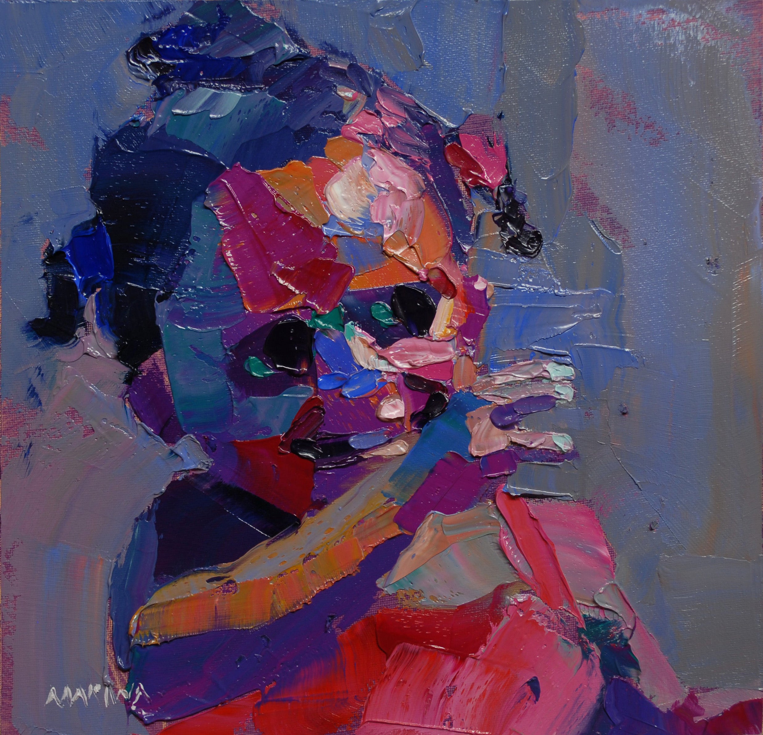 Happy Girl 20x20cm Oil on Canvas