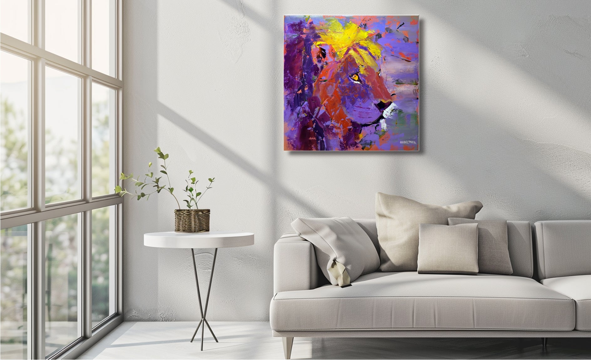 Lion Territory 80x80cm Oil on Canvas